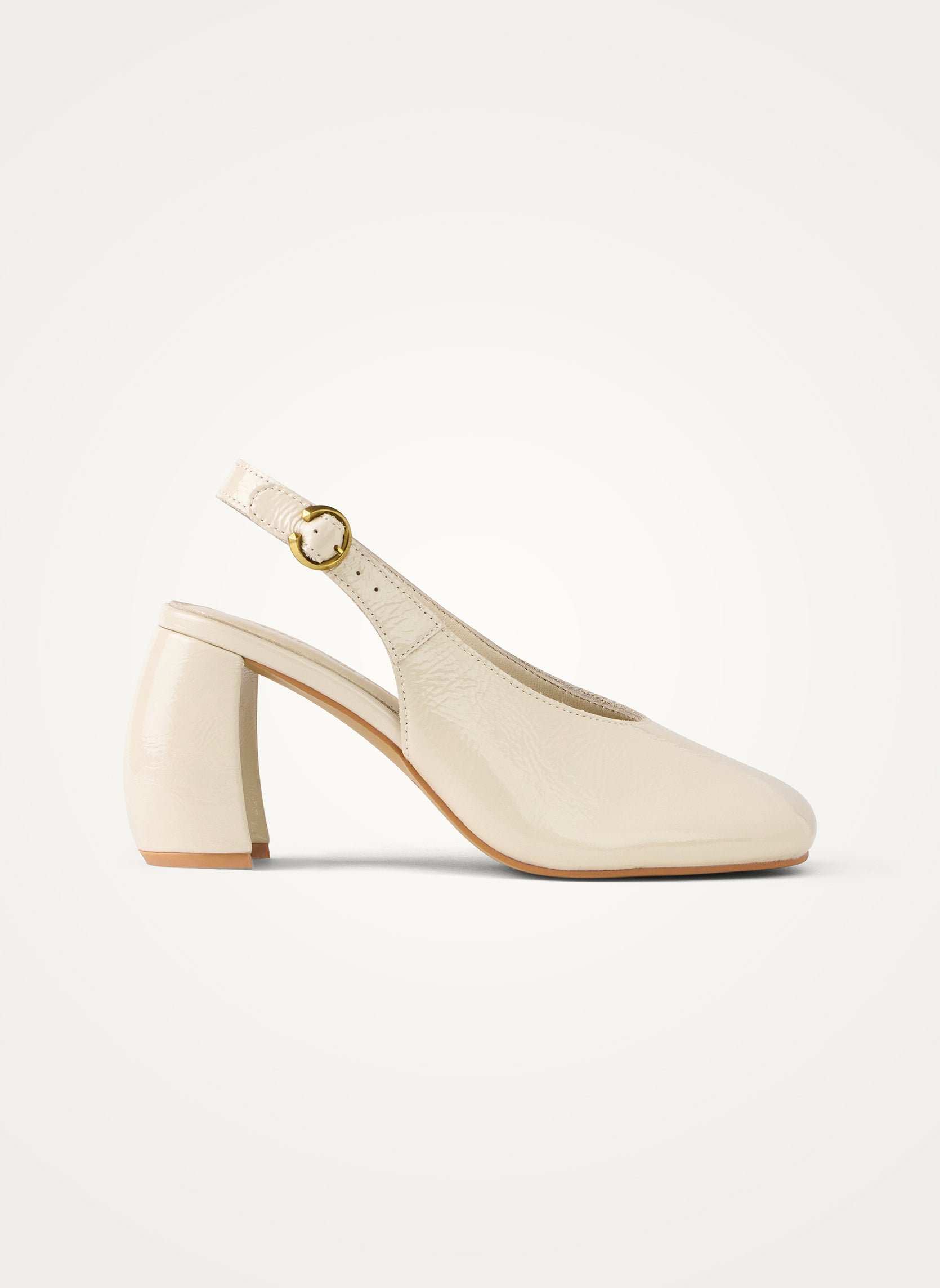 Slingback patent leather pumps with half-moon heel VANESSA WU Beige