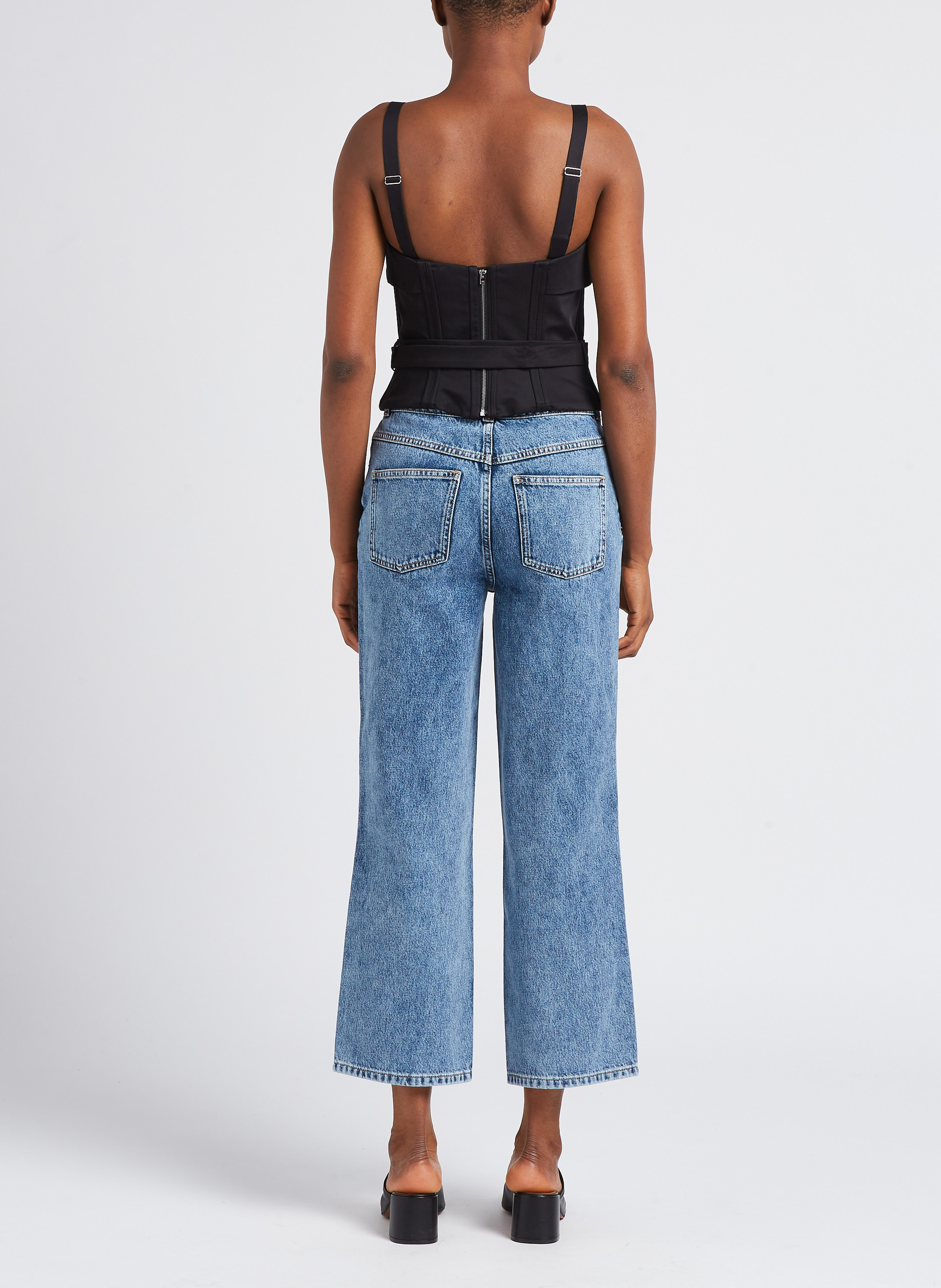 Straight Cut Stone Washed Jeans IRO Blau