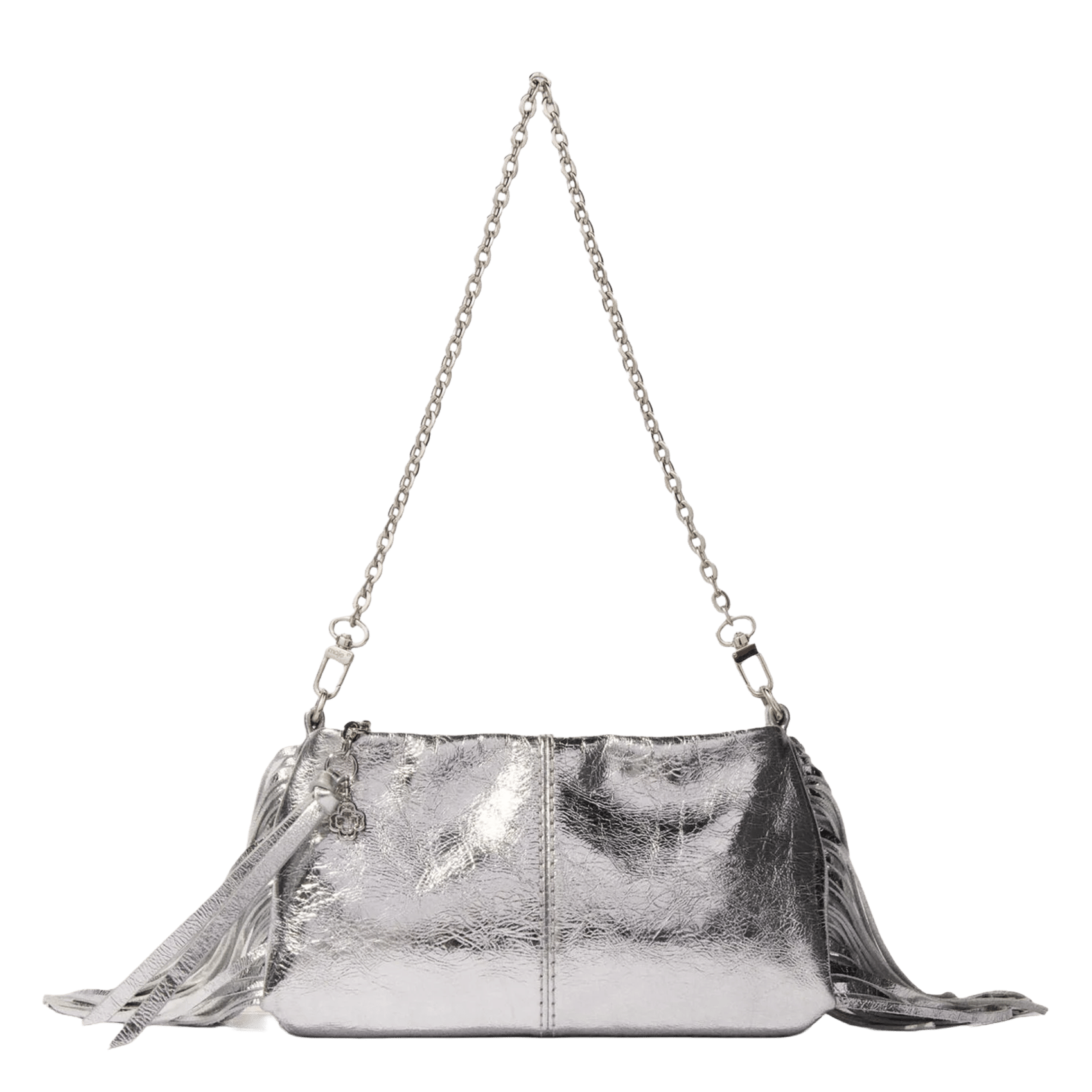 Pochette en cuir MAJE Argent