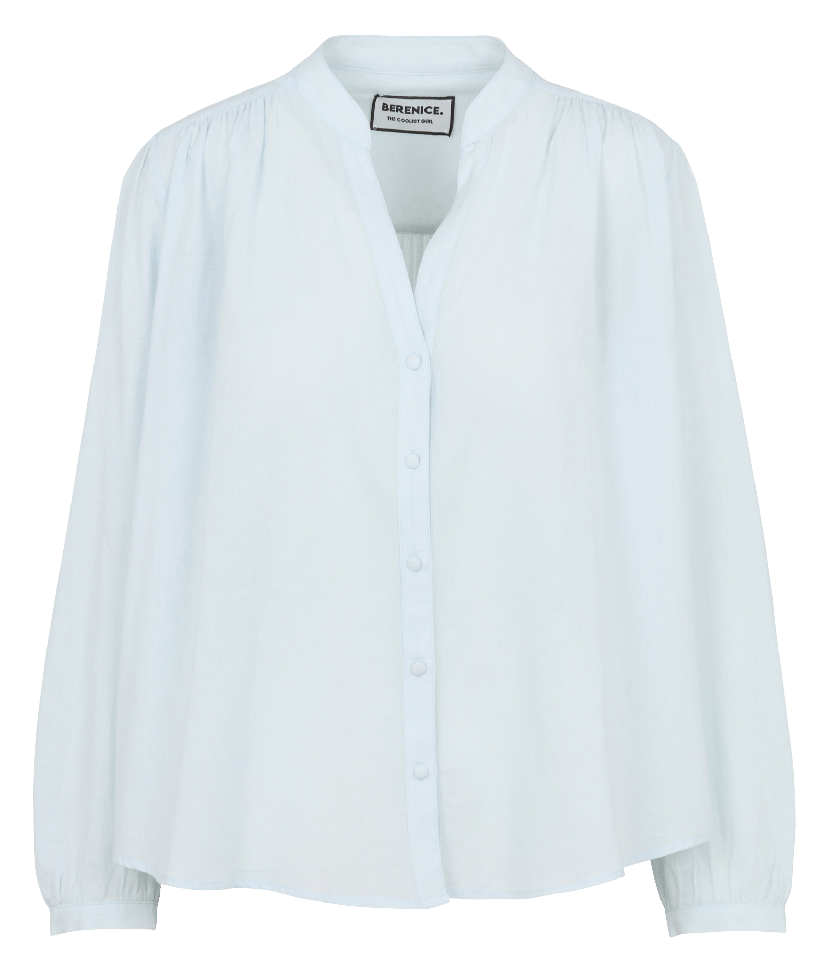 Kurzes Baumwollkleid mit Rundhalsausschnitt BERENICE Blau