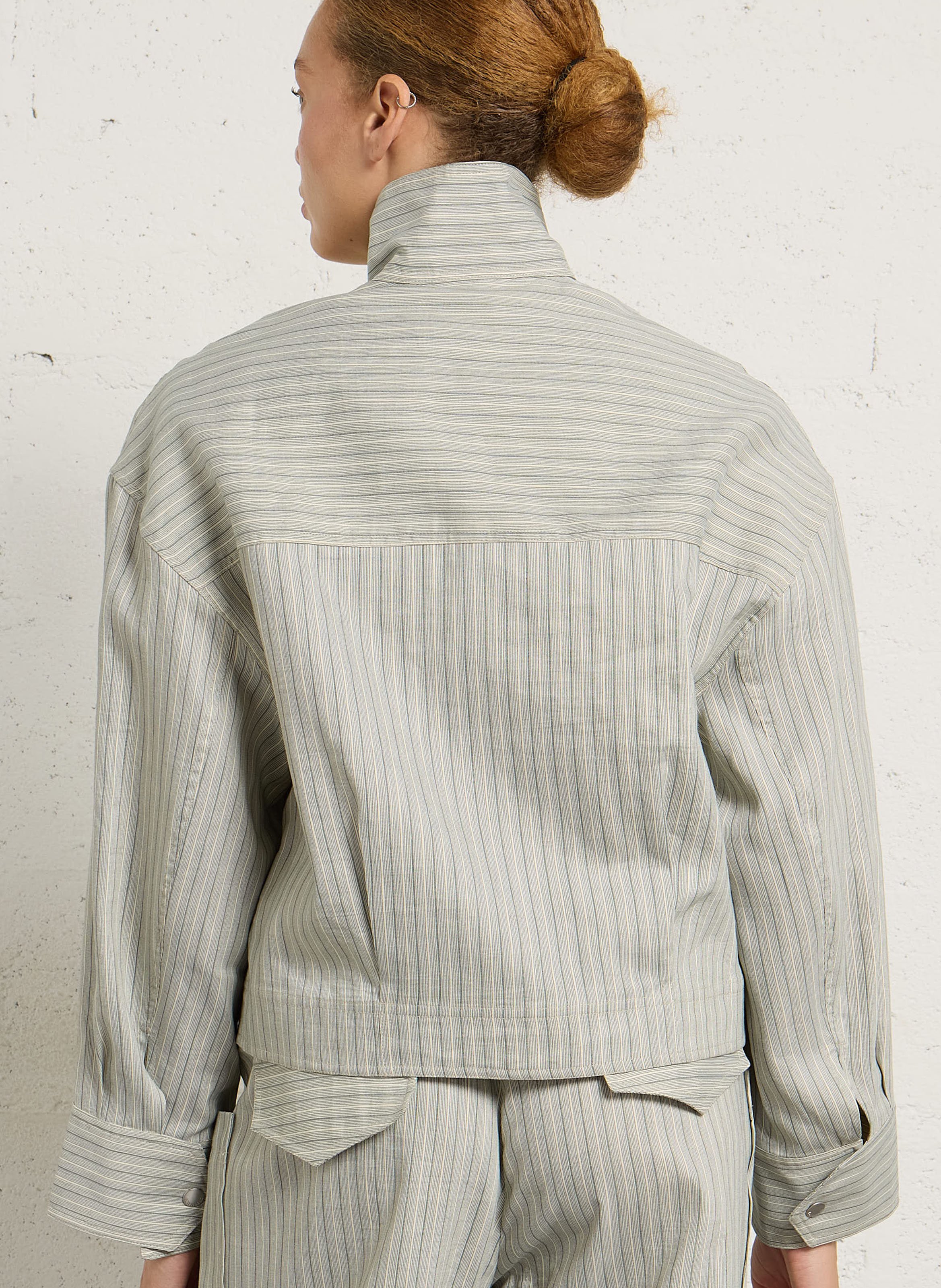 Fitted Striped Jacket MARGAUX LONNBERG Green