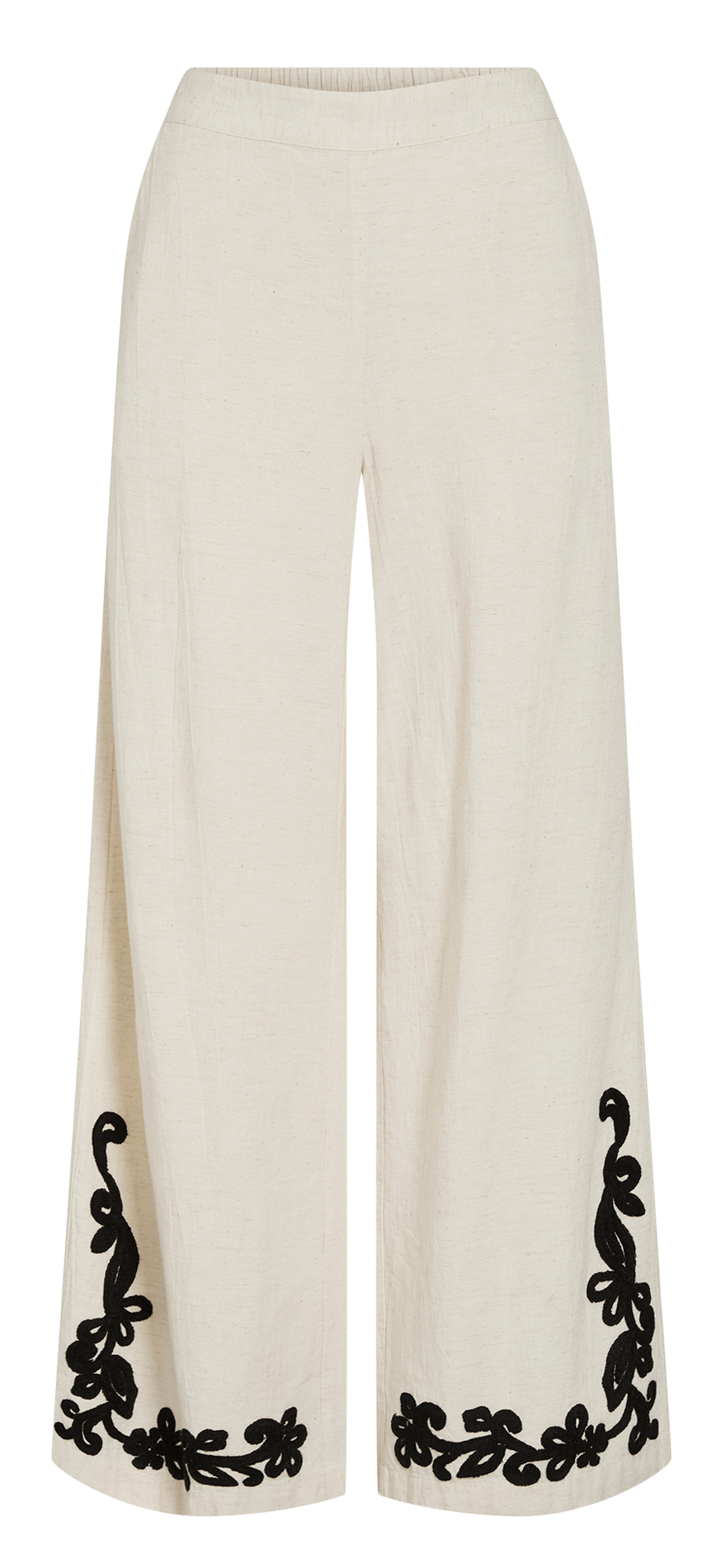 Embroidered wide-leg pants VILA Beige