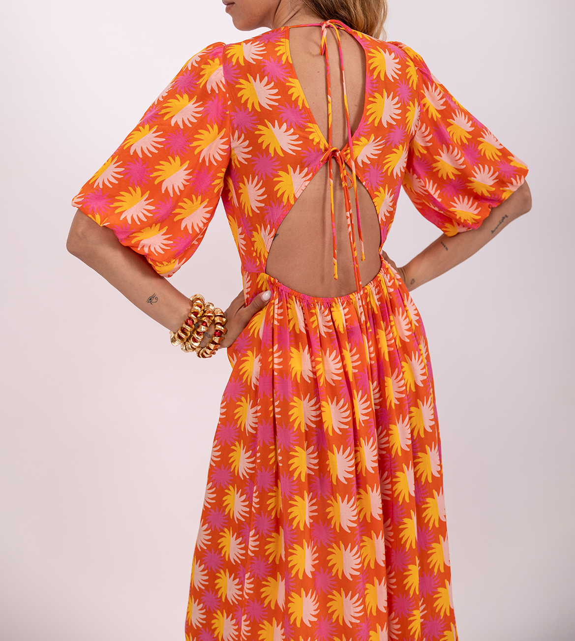 Maxikleid mit V-Ausschnitt SUNDRESS Orange