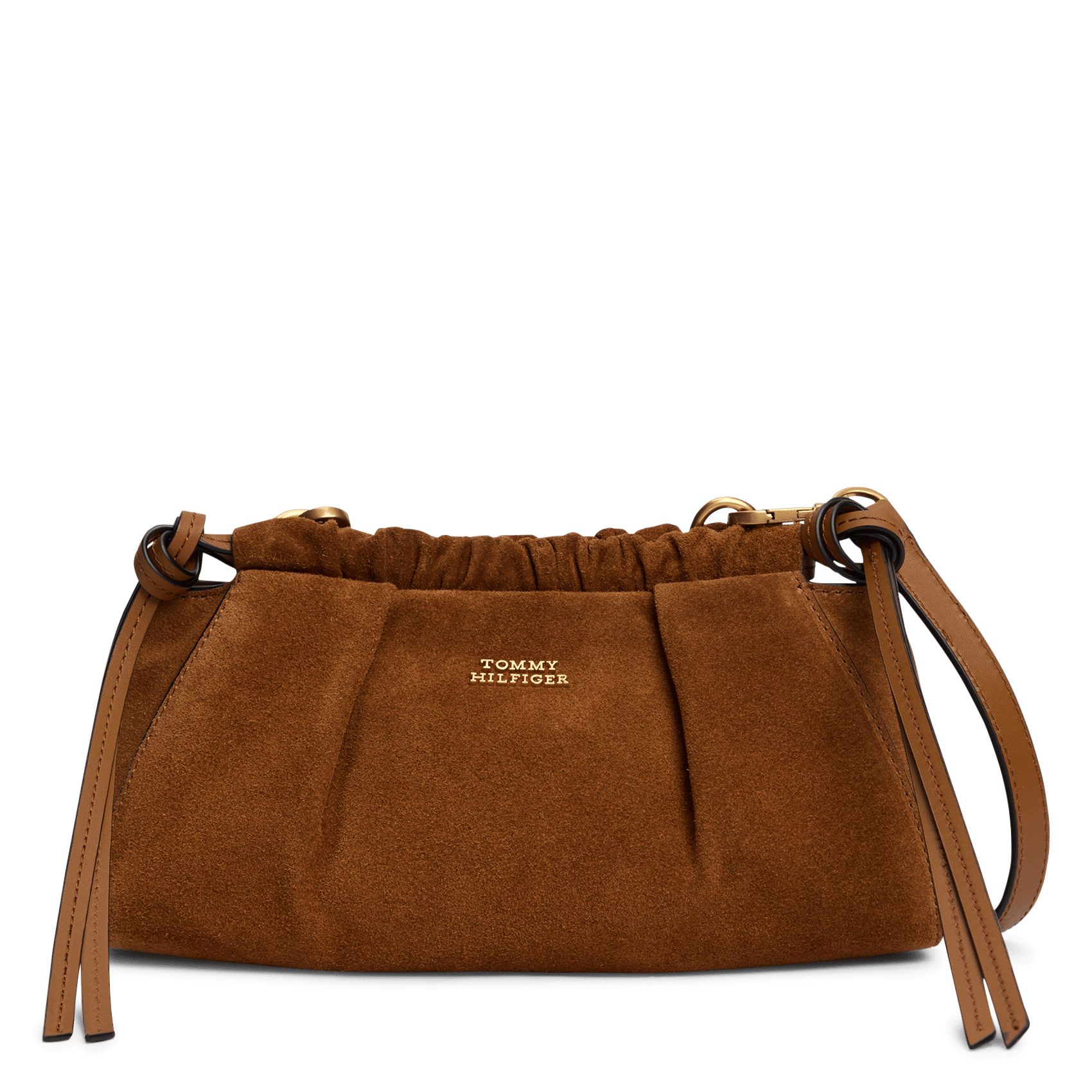 Sac bandoulière en cuir suédé TOMMY HILFIGER Marron