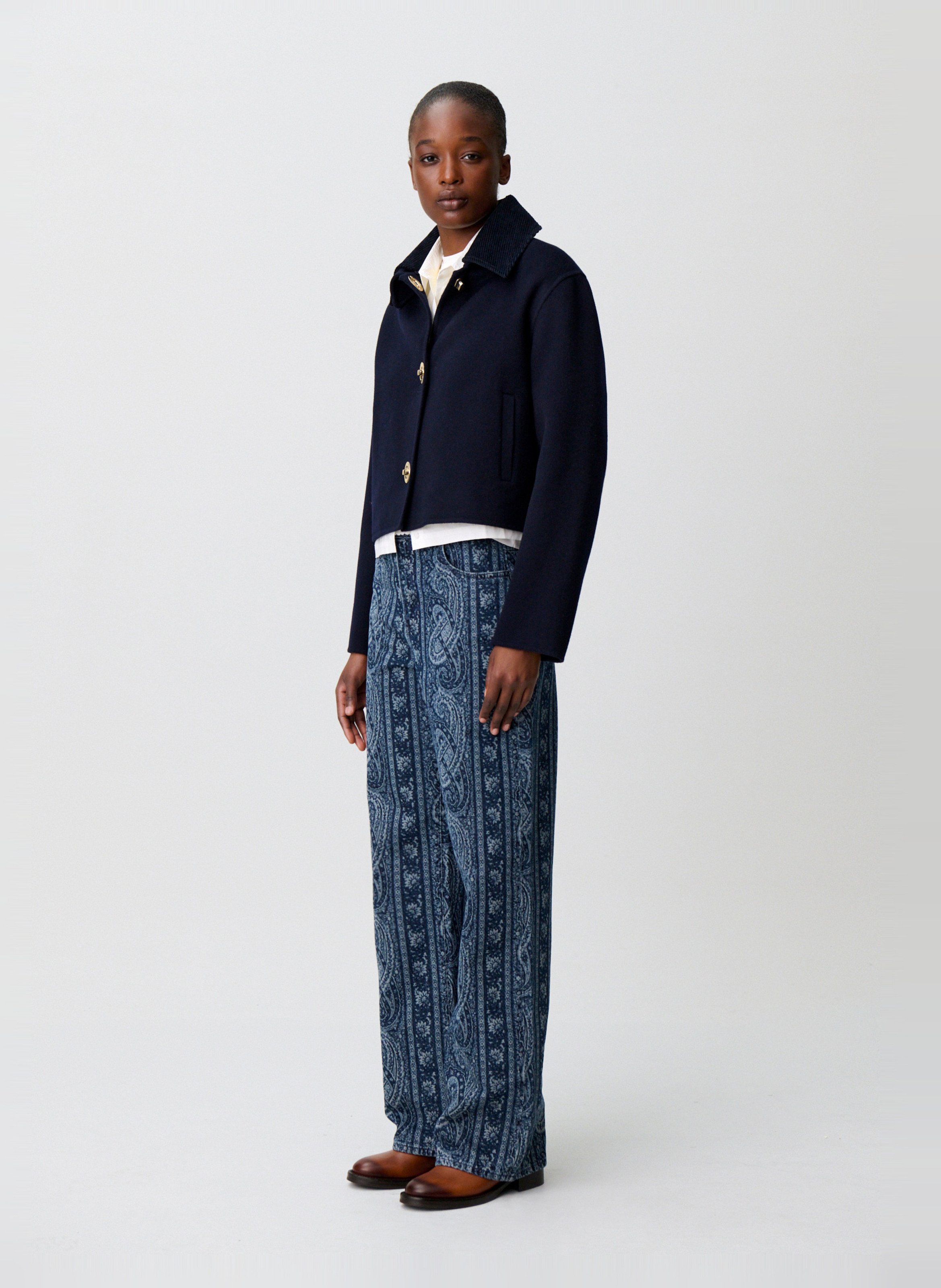 Veste courte en laine mélangée CLAUDIE PIERLOT Bleu
