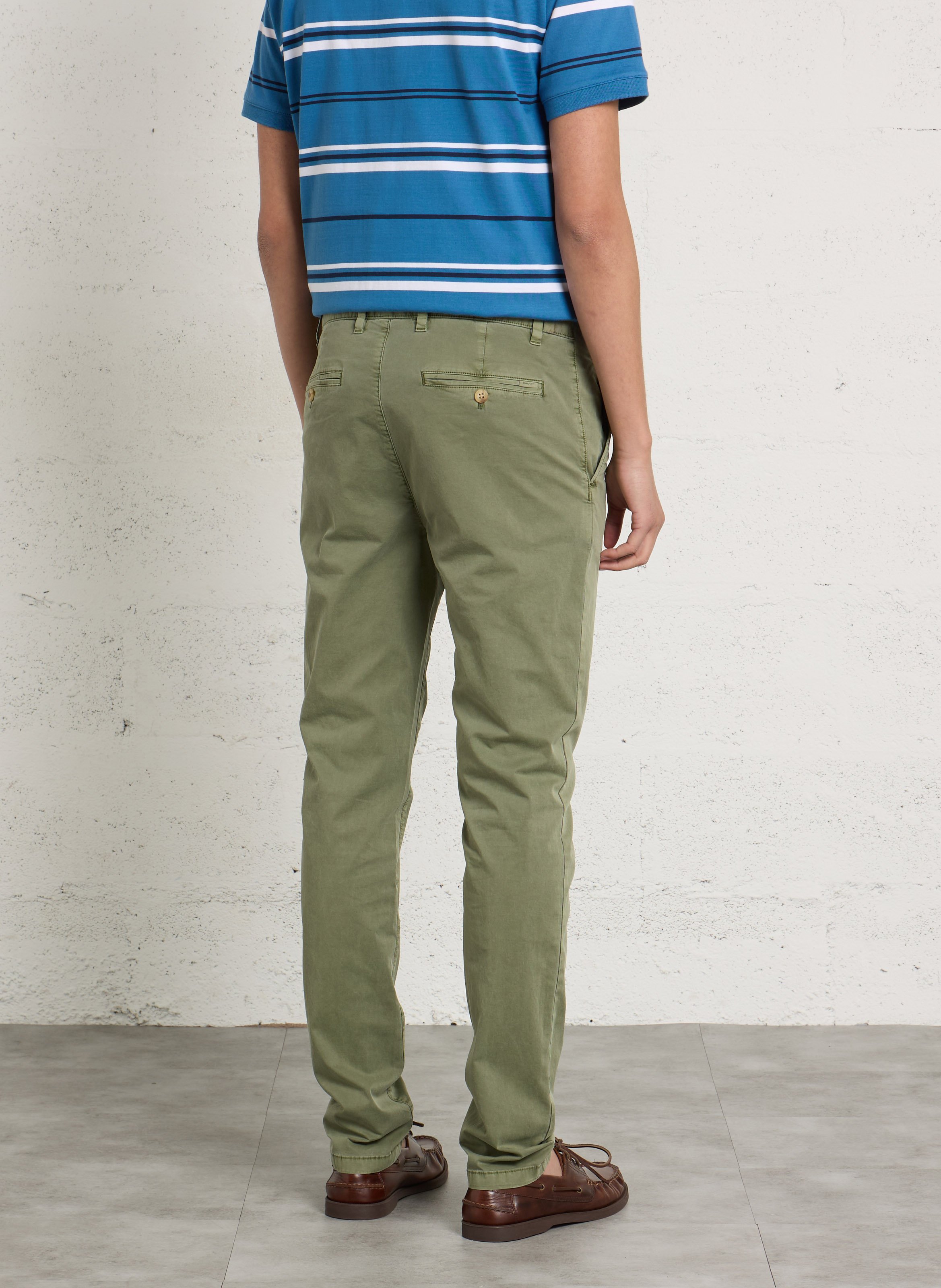 Solid straight chino pants GANT Green