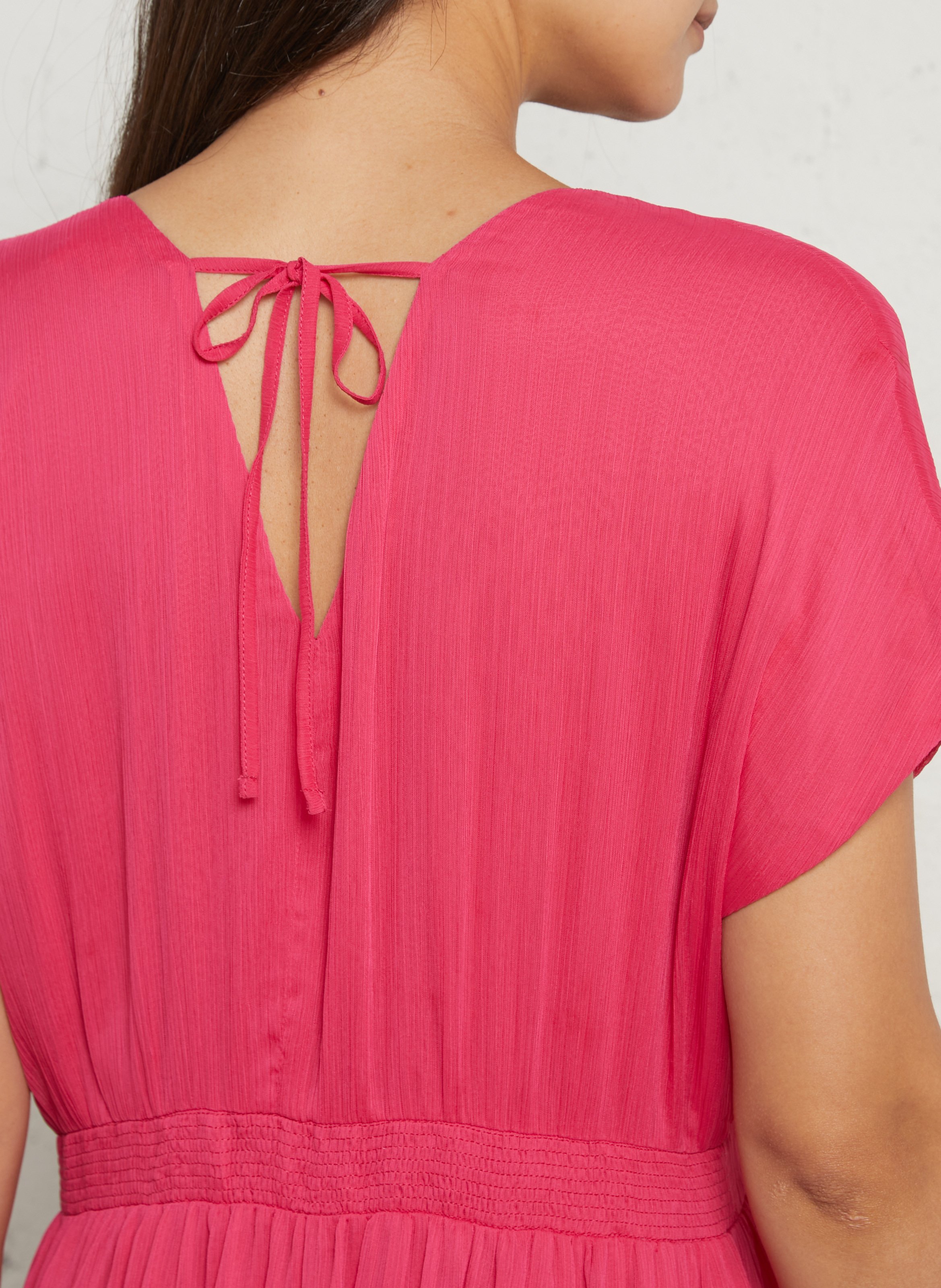 Halflange jurk met V-hals SUD EXPRESS Roze