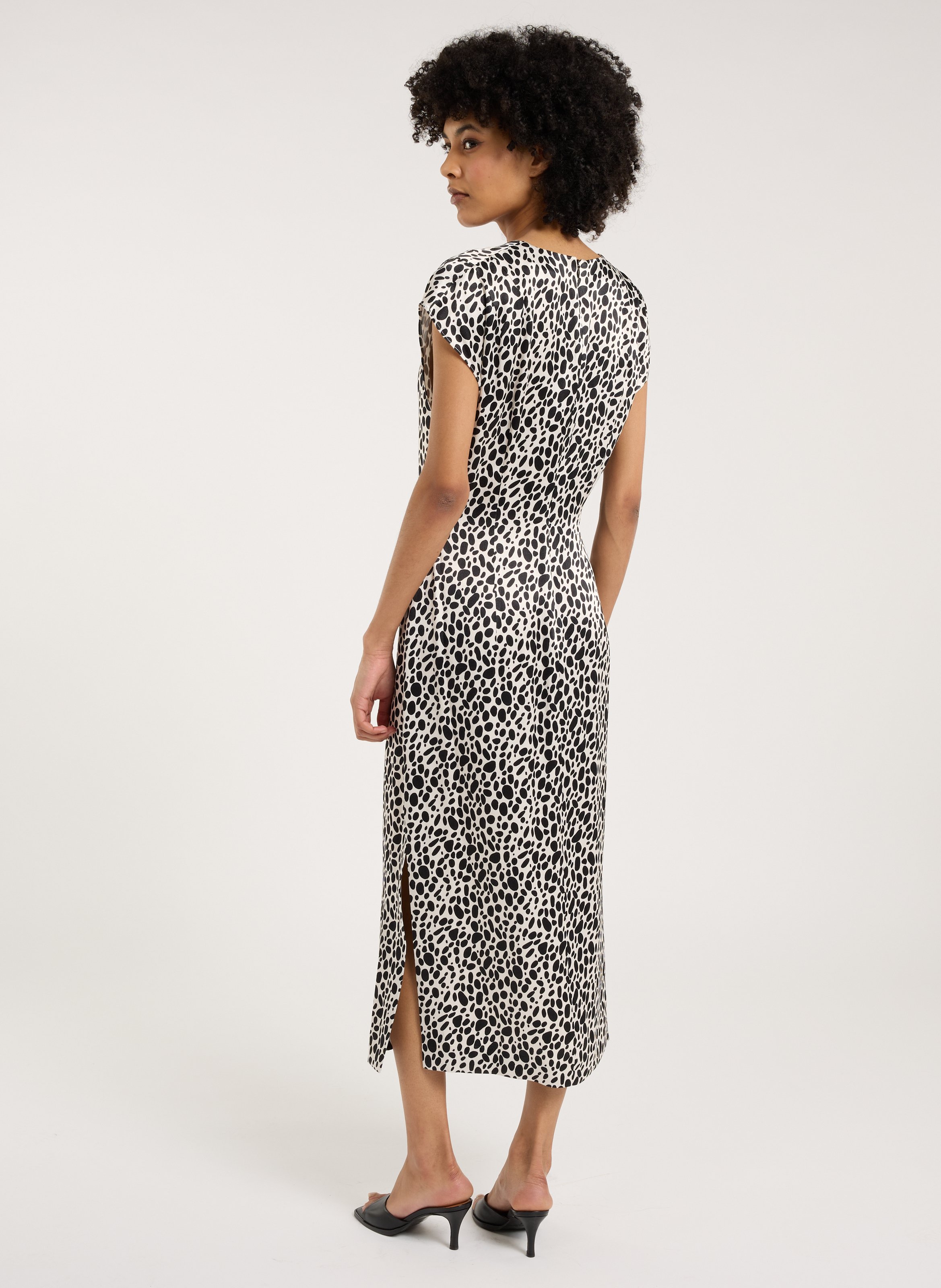 Halflange jurk met V-hals en print SAISON 1865 Veelkleurig