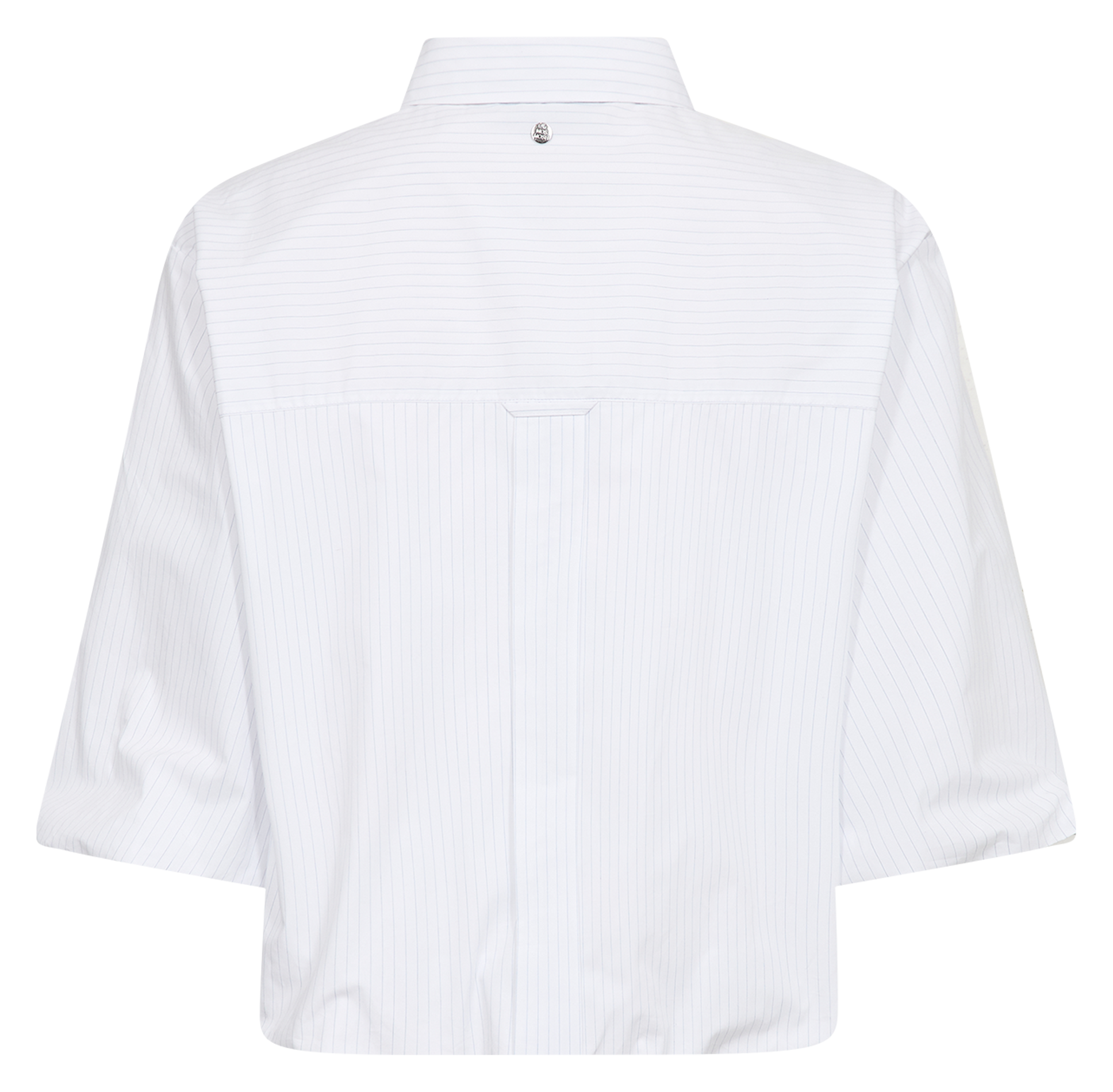 Straight classic collar shirt in striped organic cotton MOS MOSH White