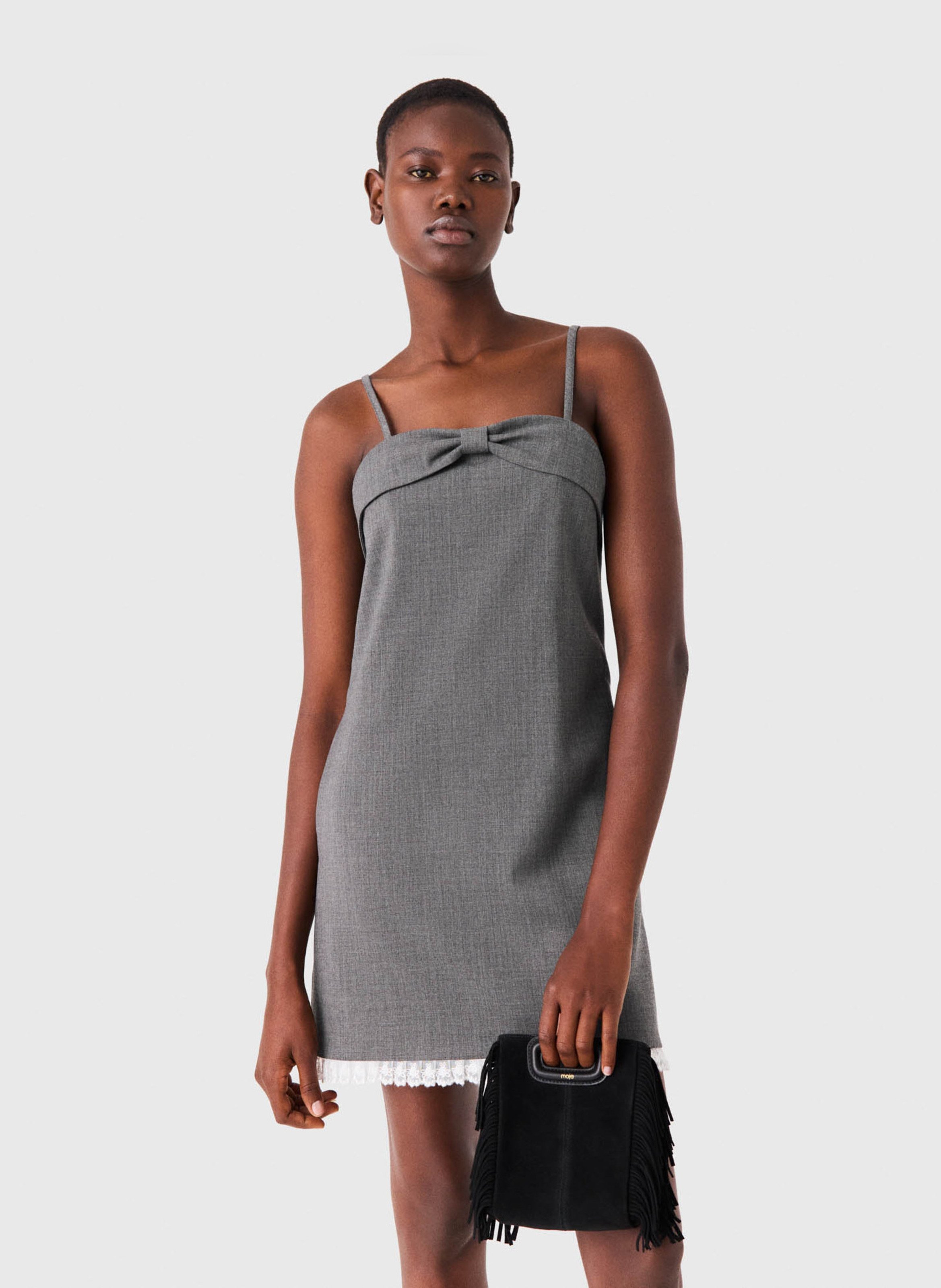 Robe courte MAJE Gris