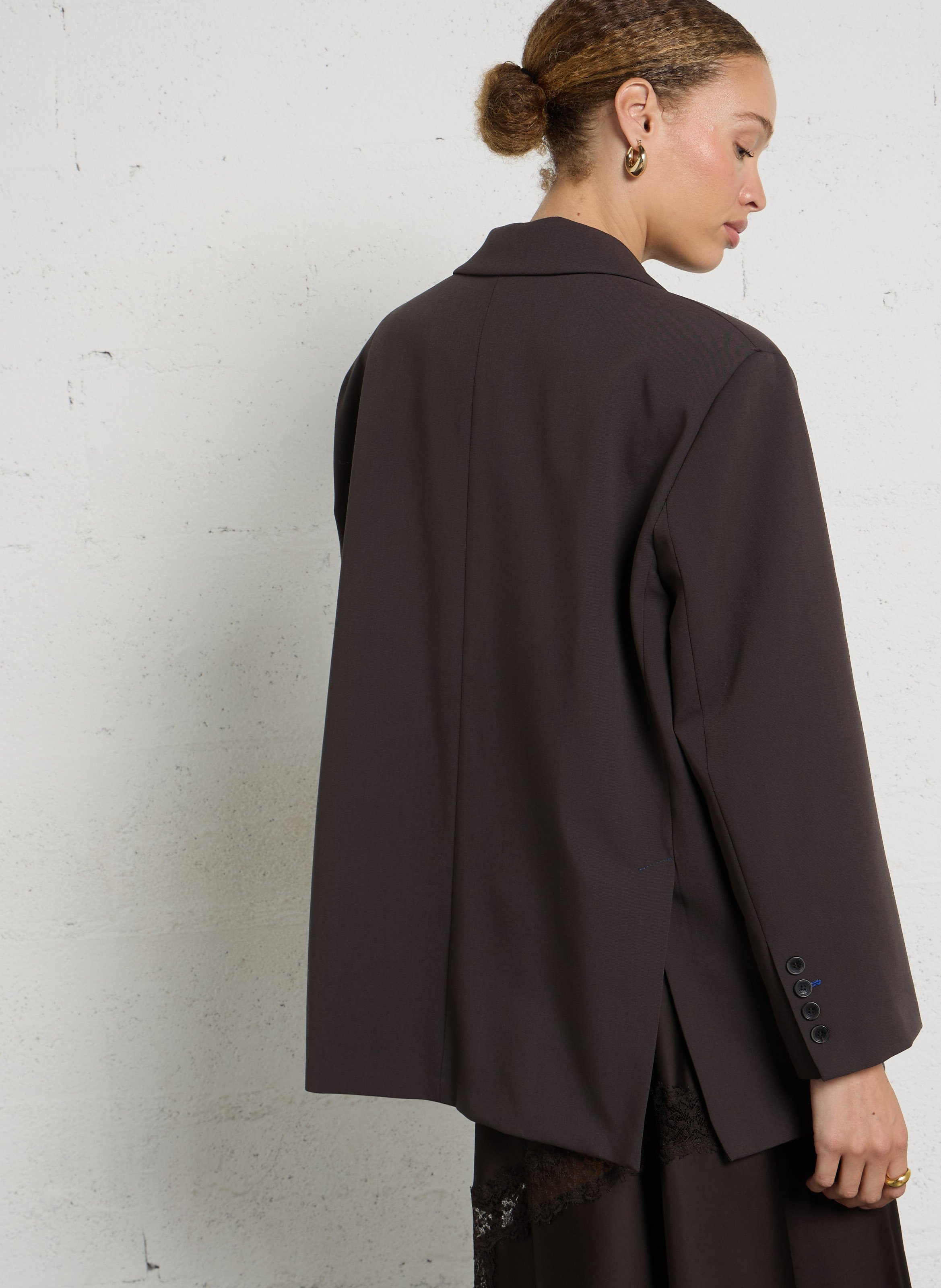 Oversized Solid Blazer IMPERIAL Brown