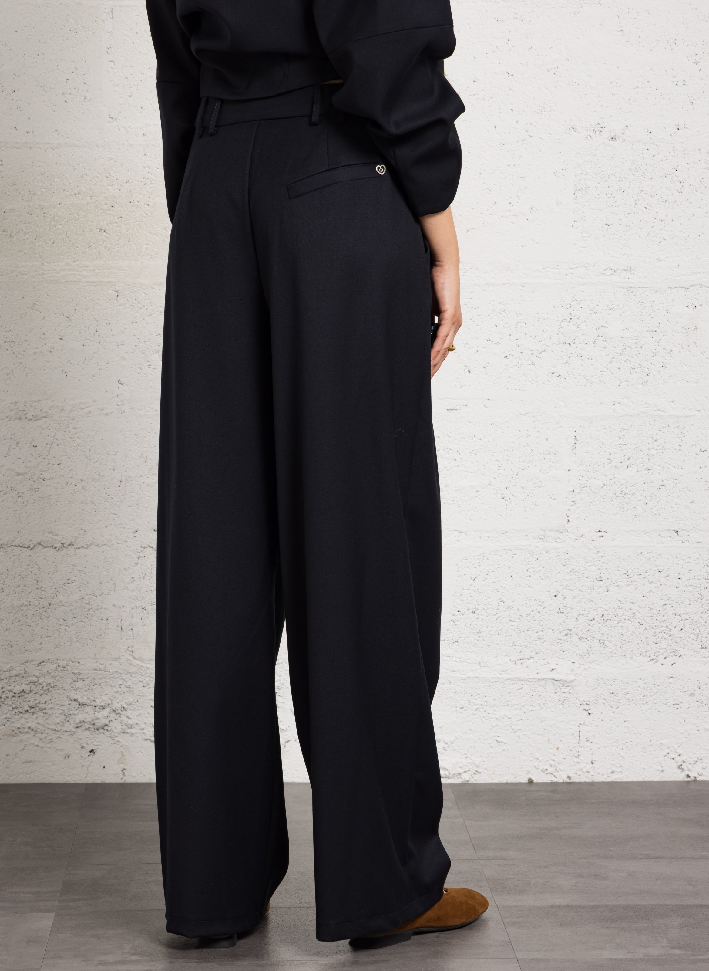 High-waisted wide-leg pants PLEASE Blue