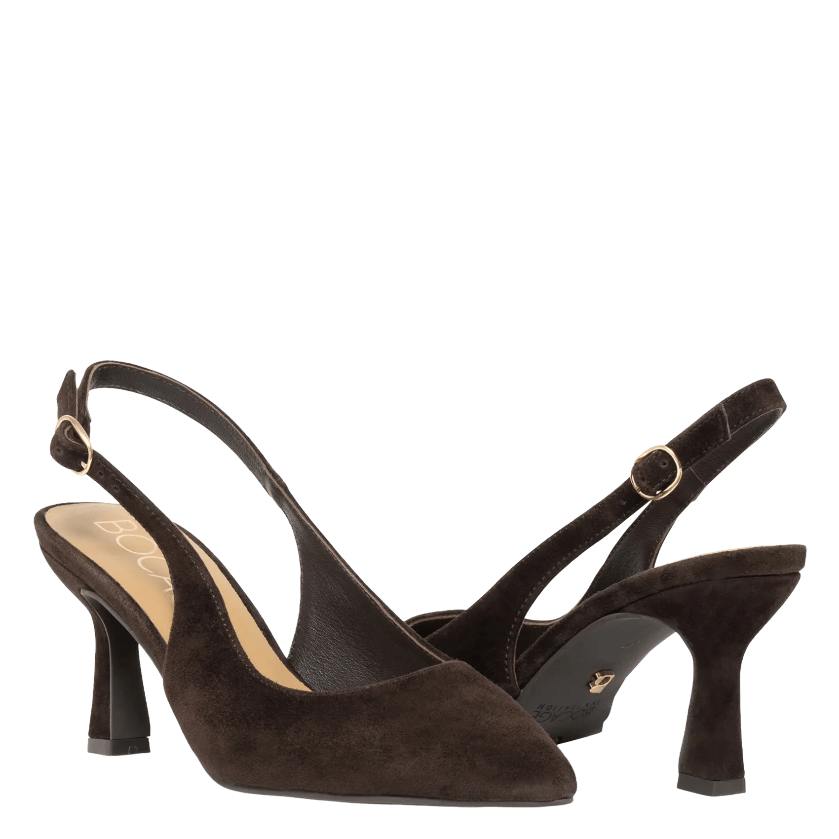 Heeled leather pumps BOCAGE Brown