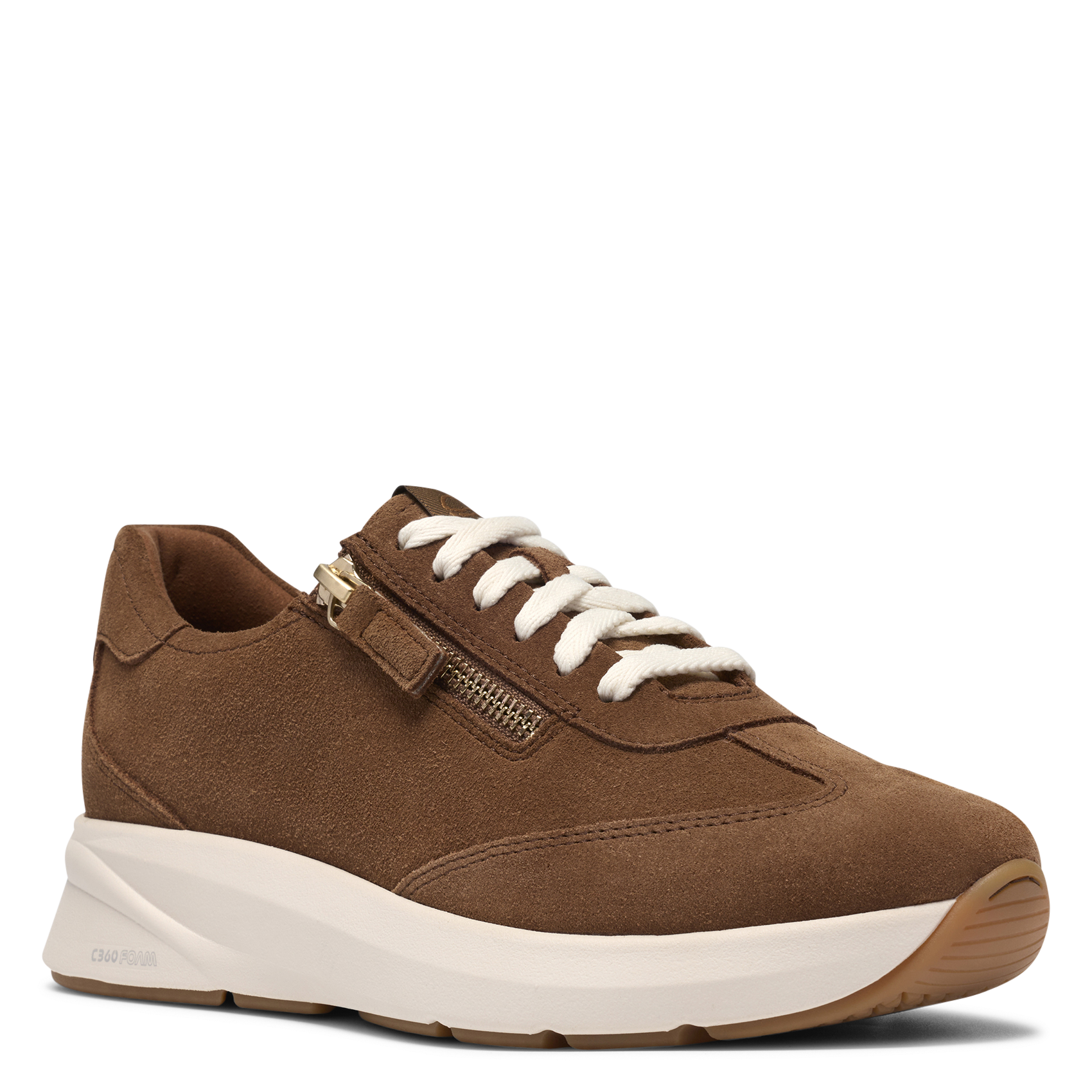 Low-top leather flatform sneakers CLARKS Brown
