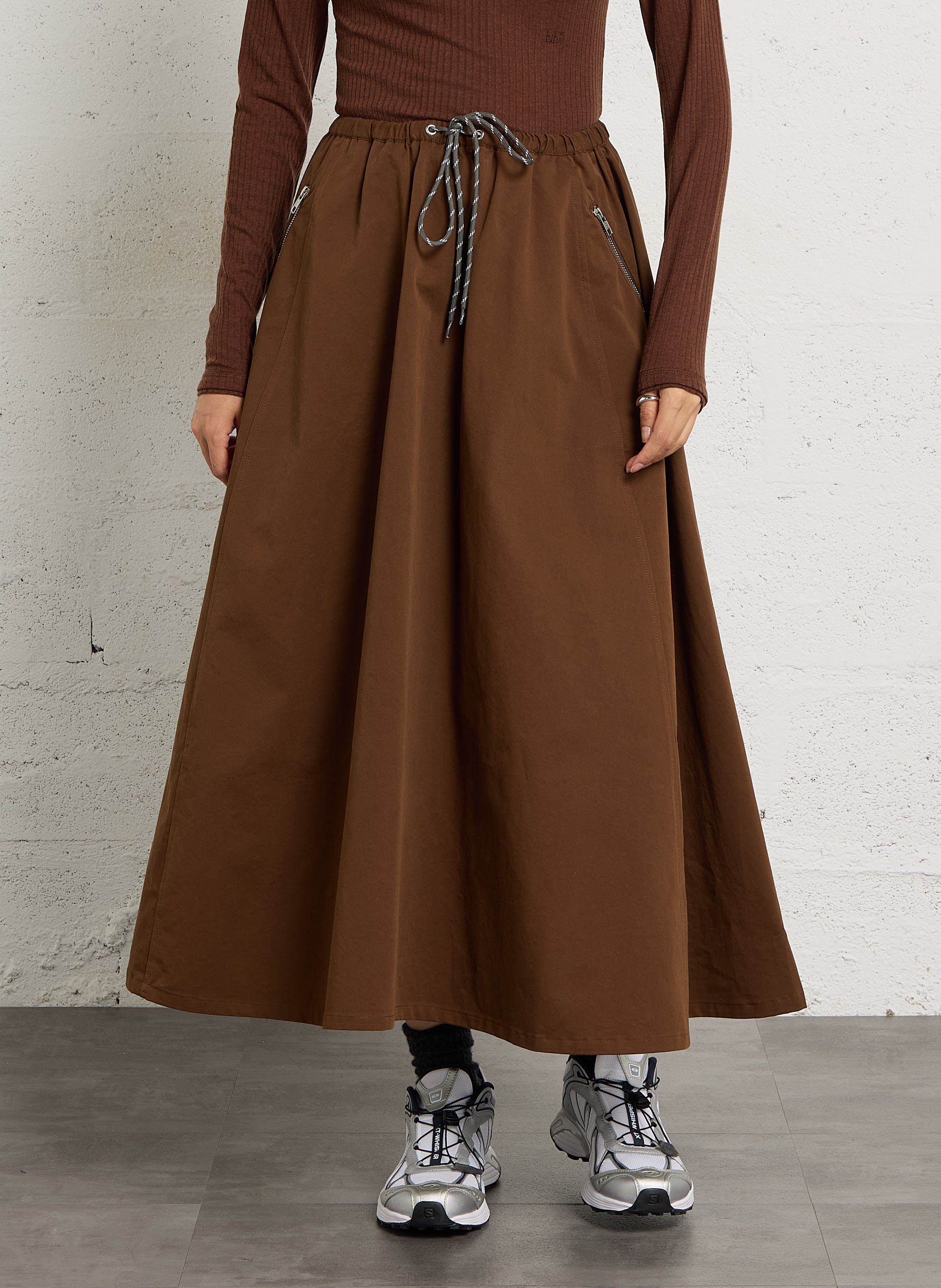 Langer und ausgestellter Baumwollrock BELLEROSE