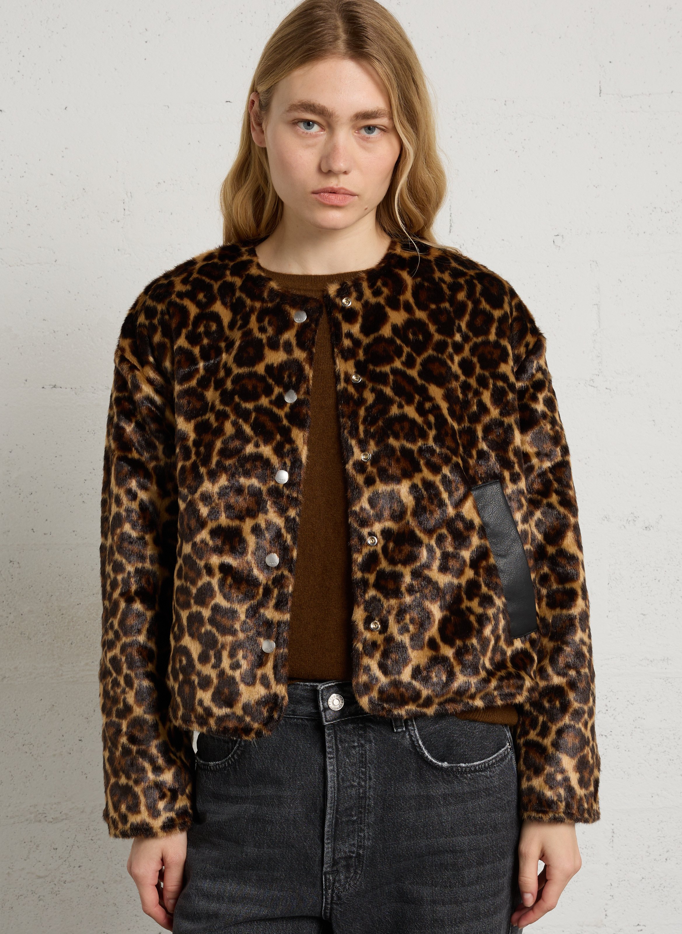 Veste courte réversible effet fourrure  IKKS Noir