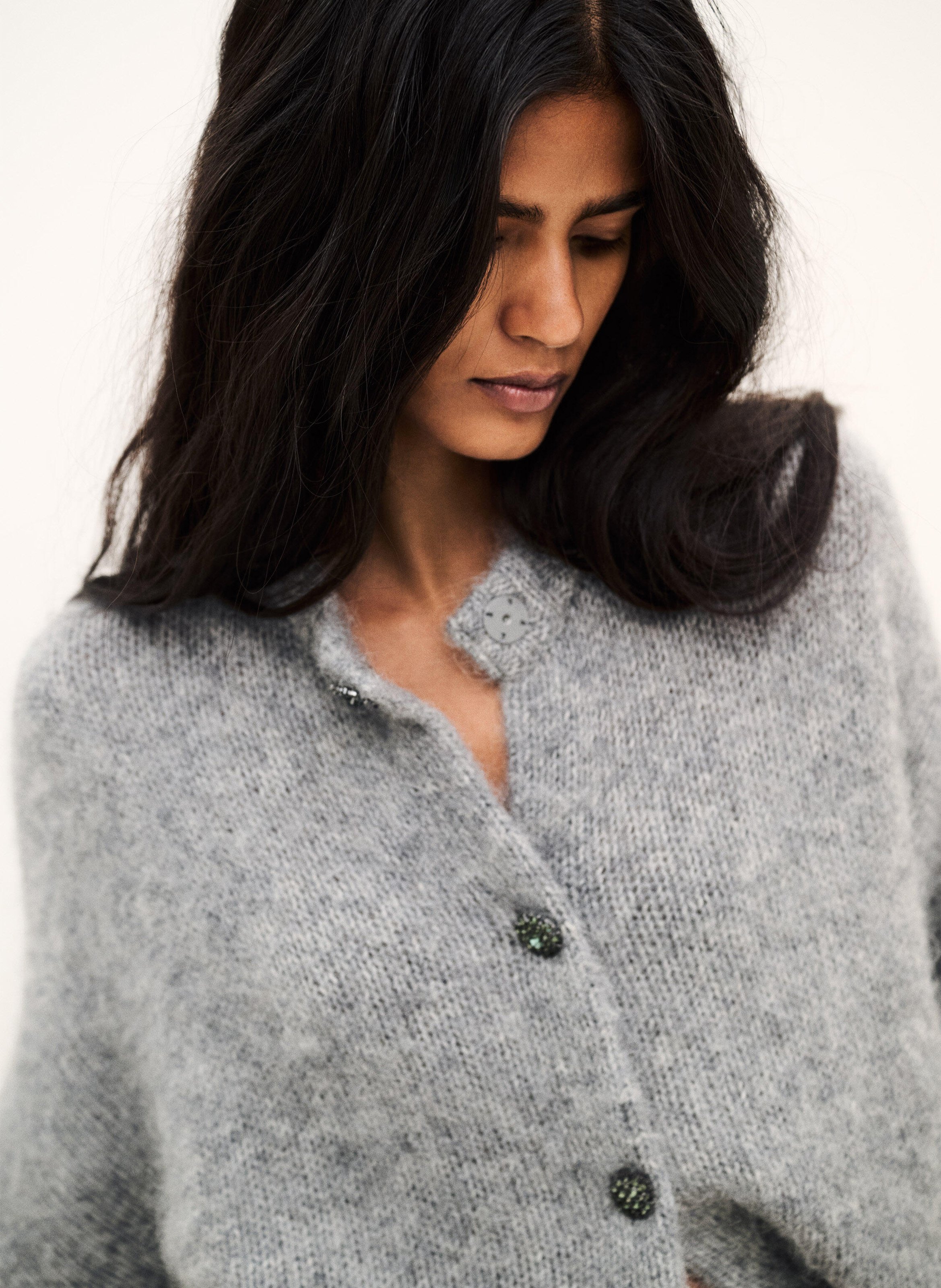 Straight wool-blend cardigan BA&SH Grey
