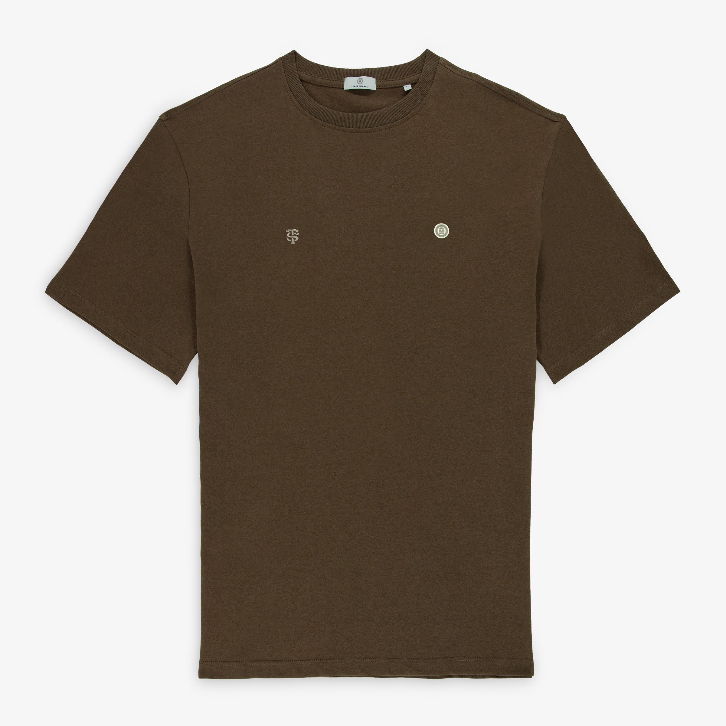 100% cotton jersey short-sleeved T-shirt SERGE BLANCO Brown