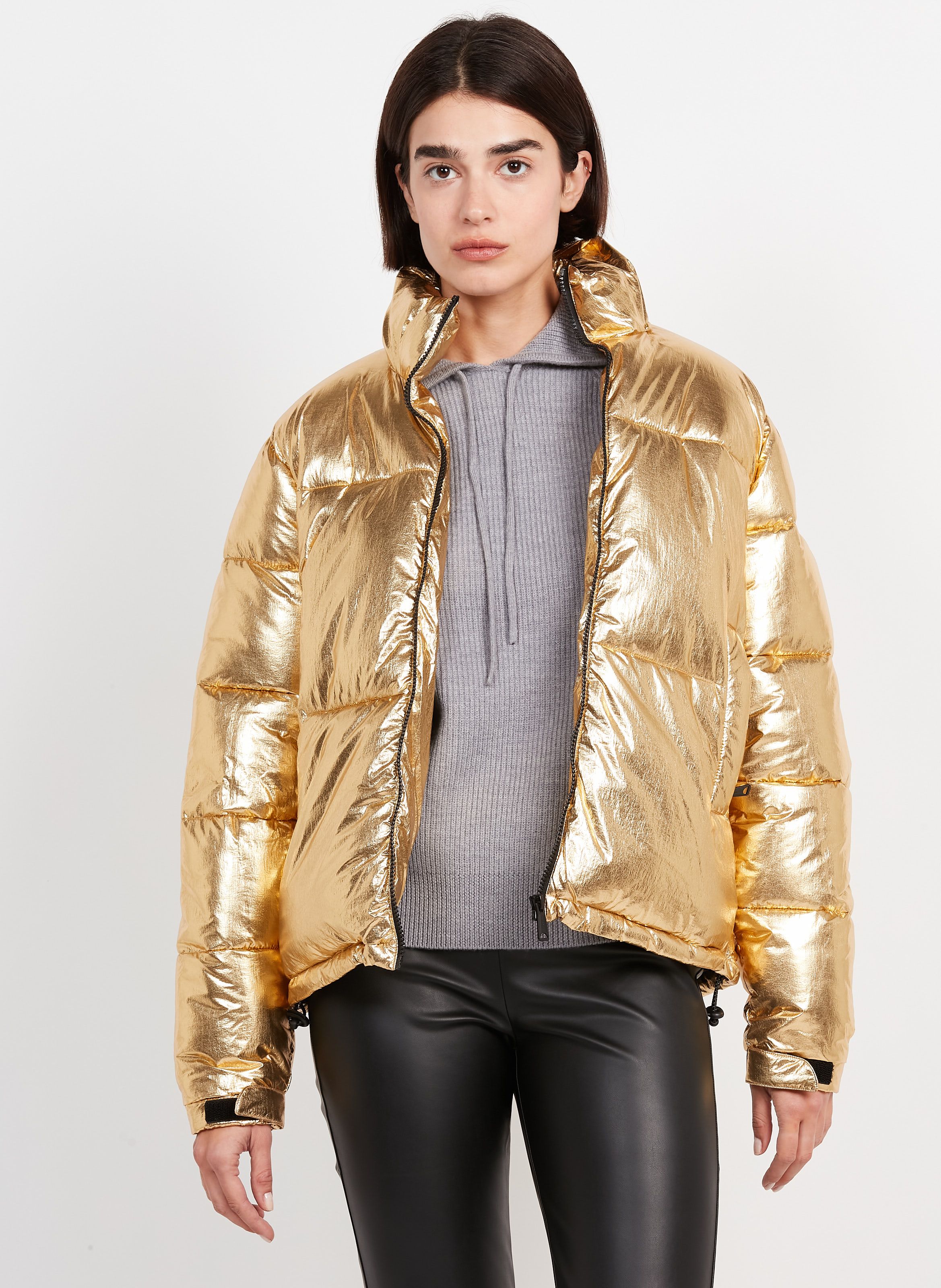 Metallic gold sale puffer jacket