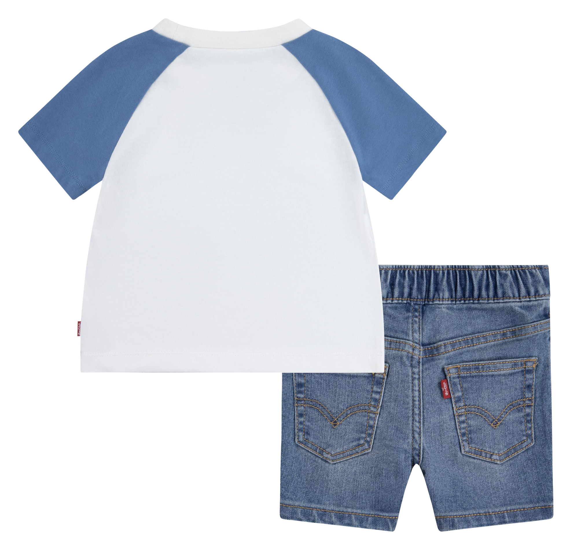 Ensemble bermuda et tee-shirt en coton mélangé LEVI'S KIDS Blanc