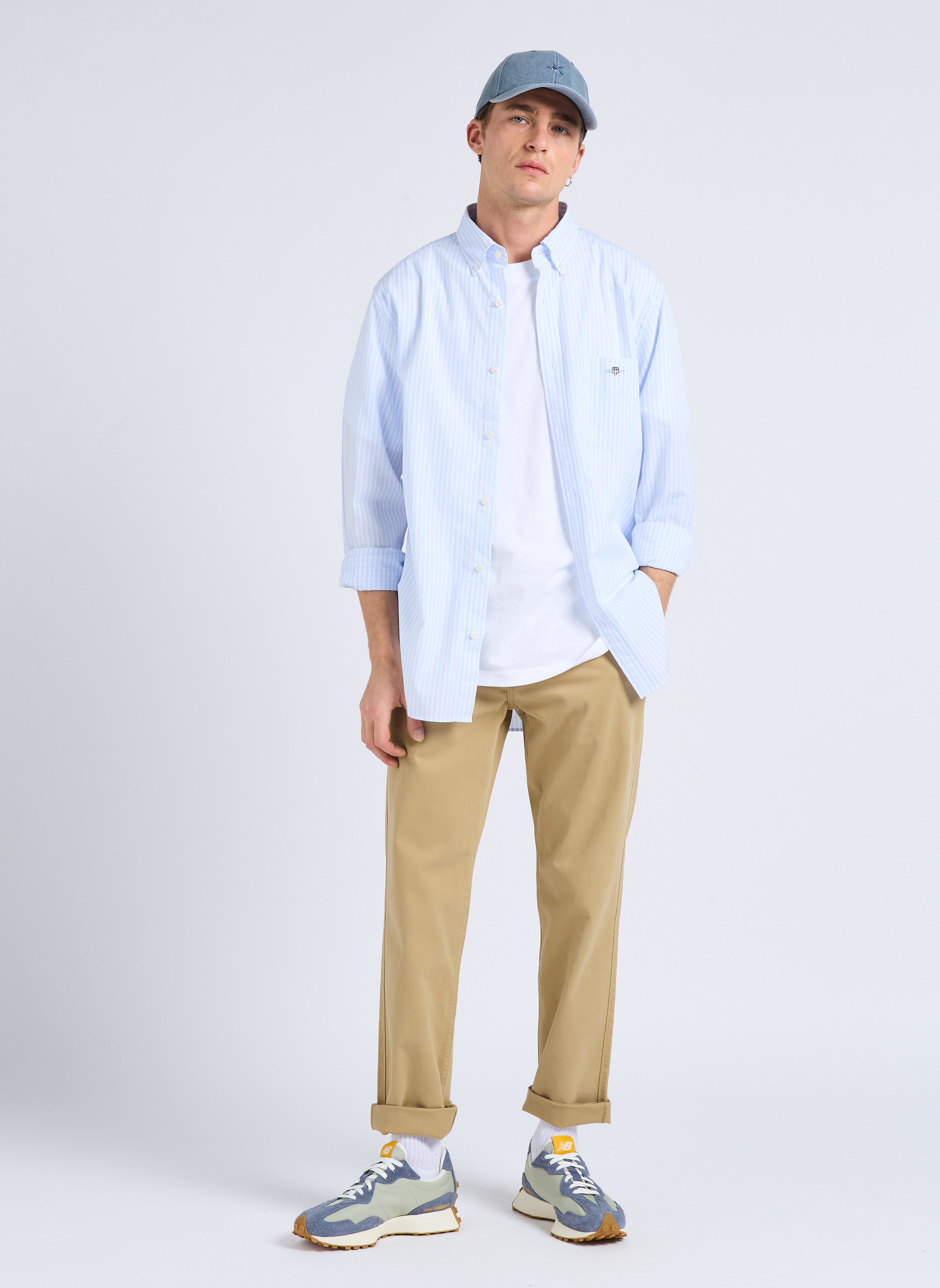 Cotton shirt with classic collar GANT Blue