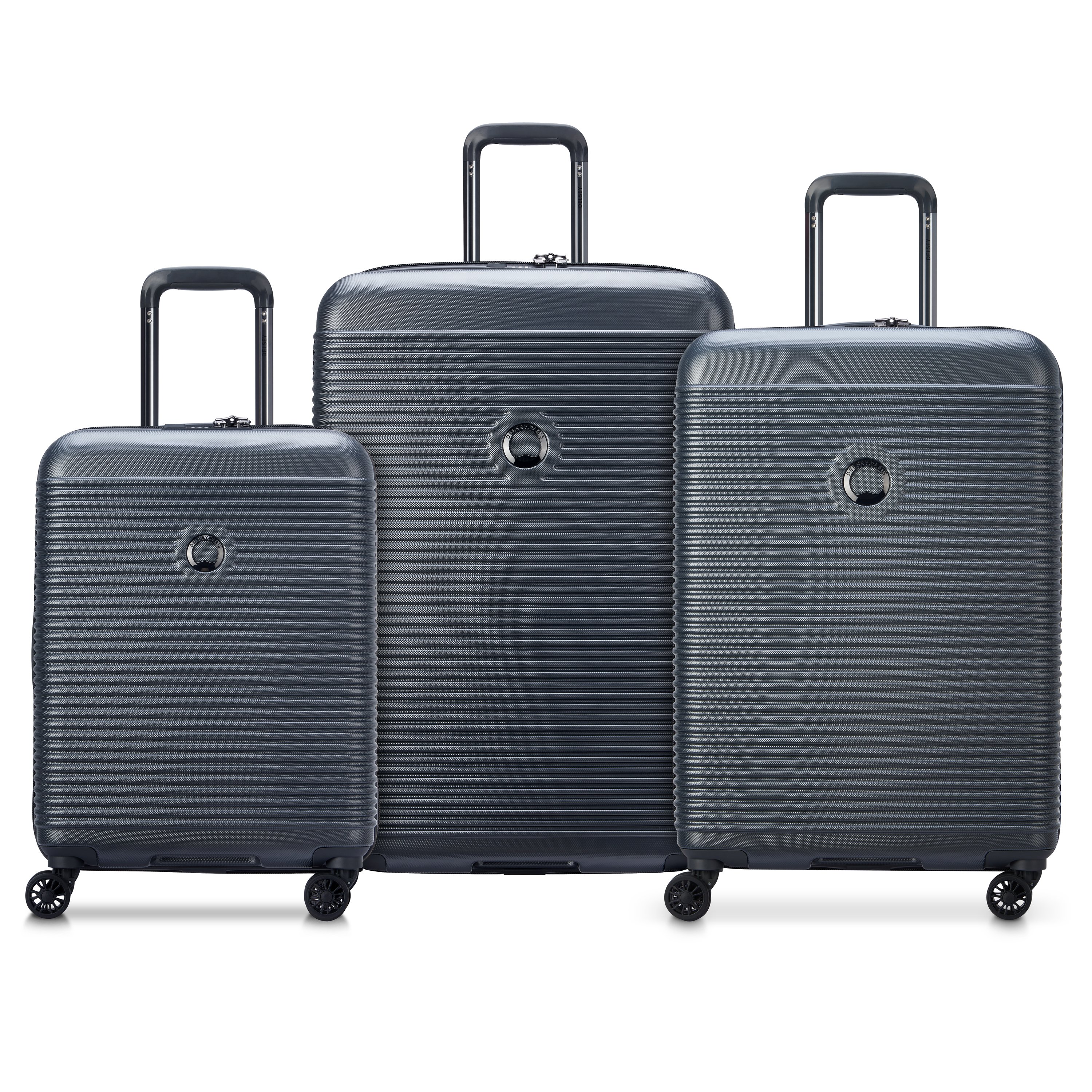 Set of 3 rigid suitcases 55 cm/ 66.5 cm/ 76 cm DELSEY PARIS Grey
