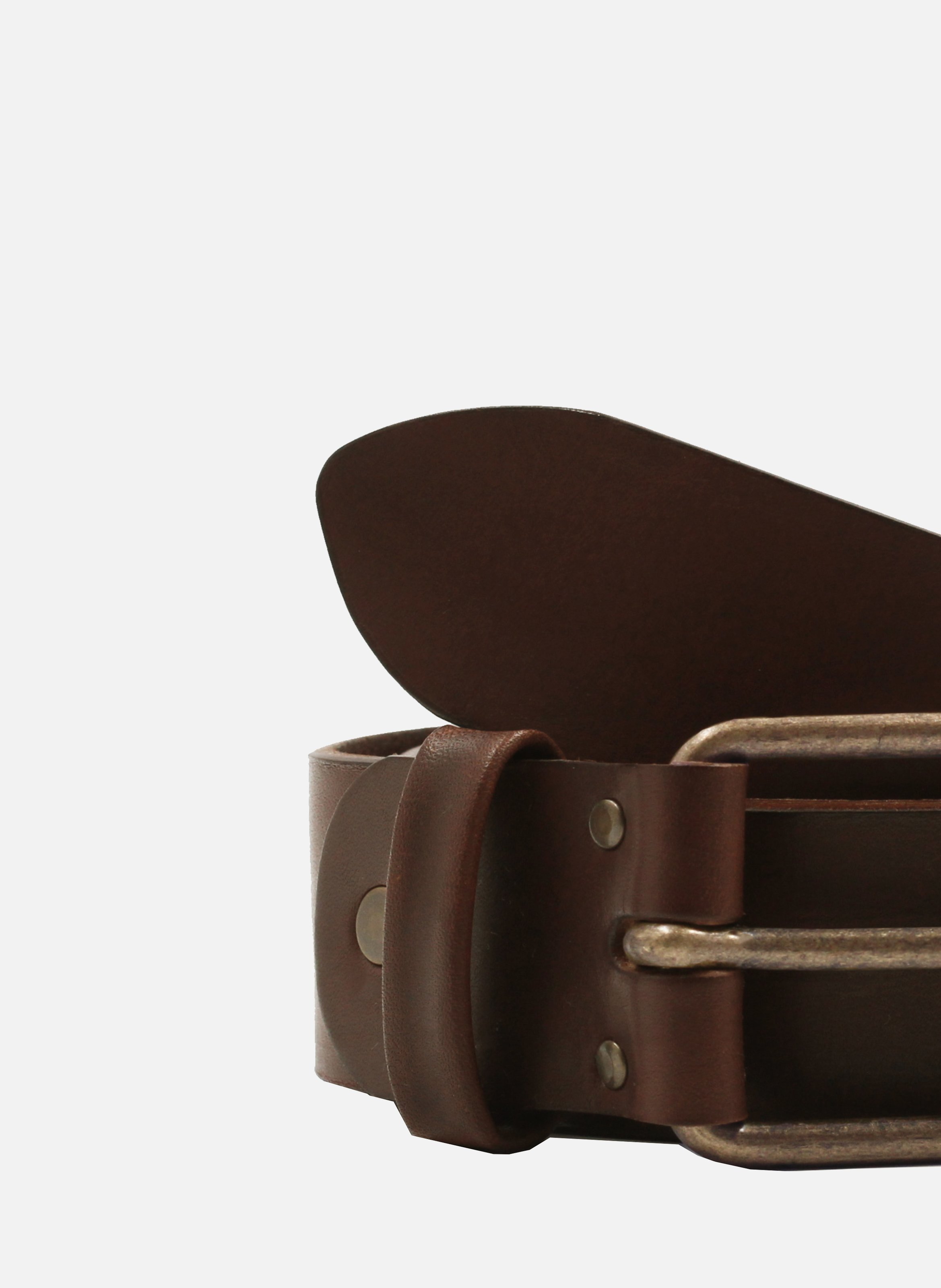 Smooth leather weekend belt JULES & JENN Brown