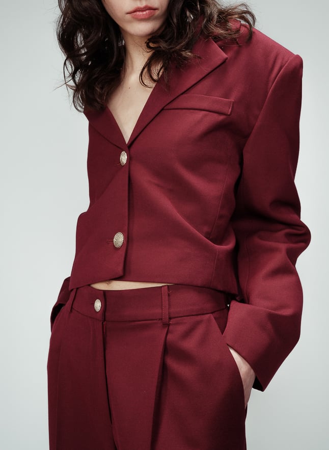 Blazer droit col tailleur GRACE ET MILA Rouge