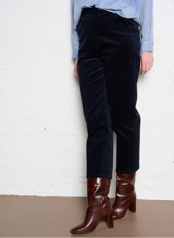 Pleated velvet pants Blue La petite etoile - Women | Place des Tendances Pleated velvet pants Blue La petite etoile - Women | Place des Tendances