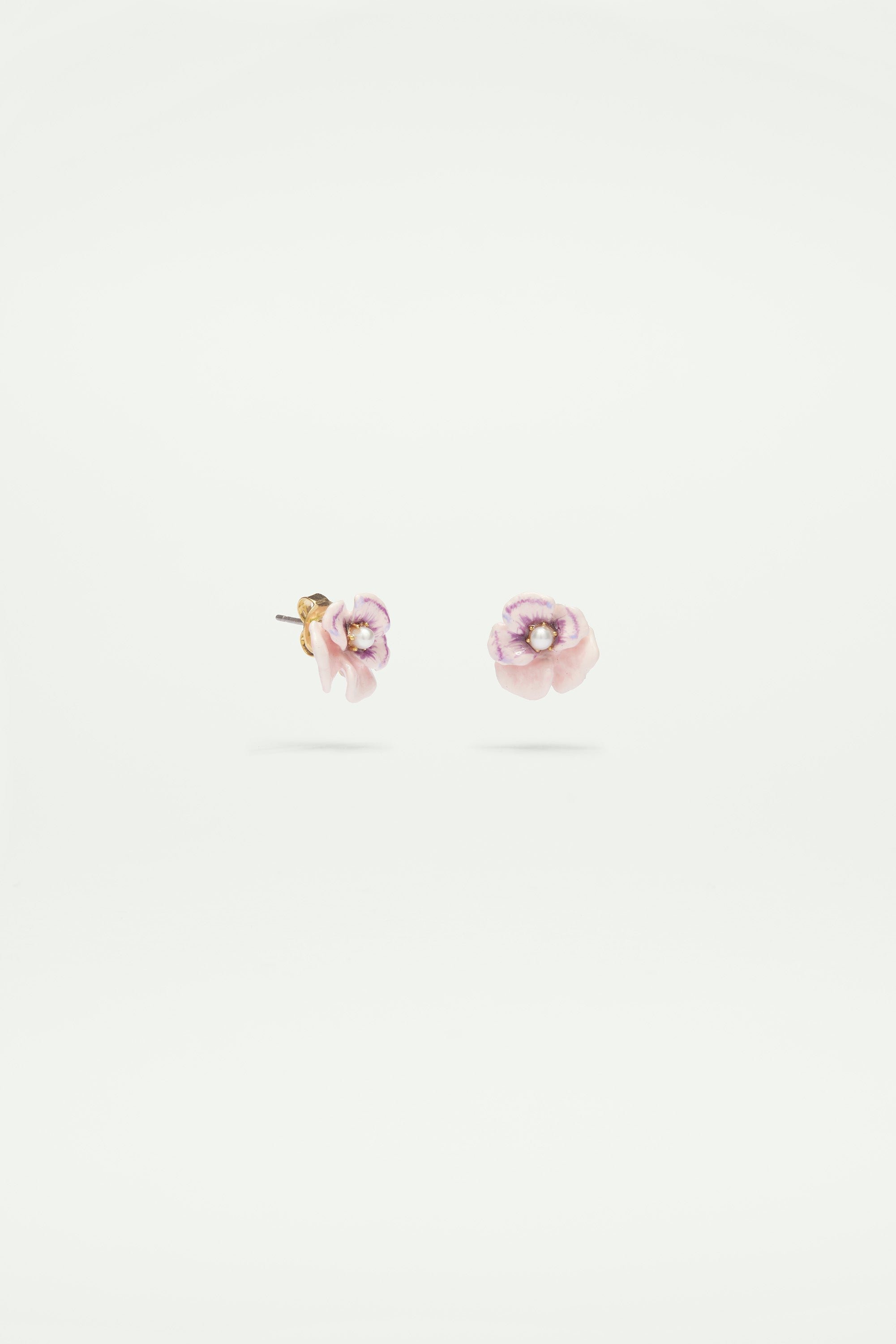 Boucles d'oreilles pensée  perle LES NEREIDES Rose