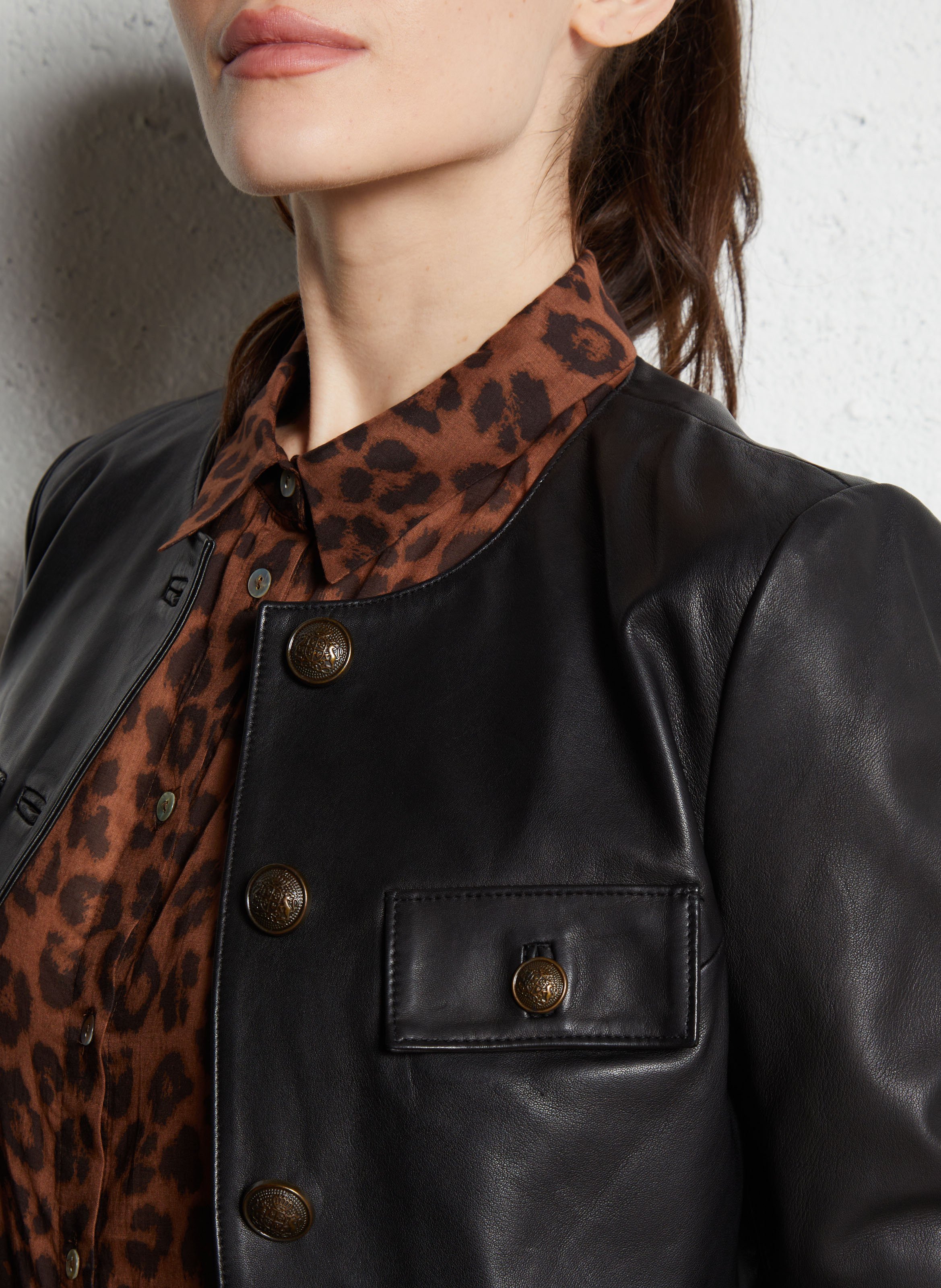 Leather jacket MAISON 123 Black