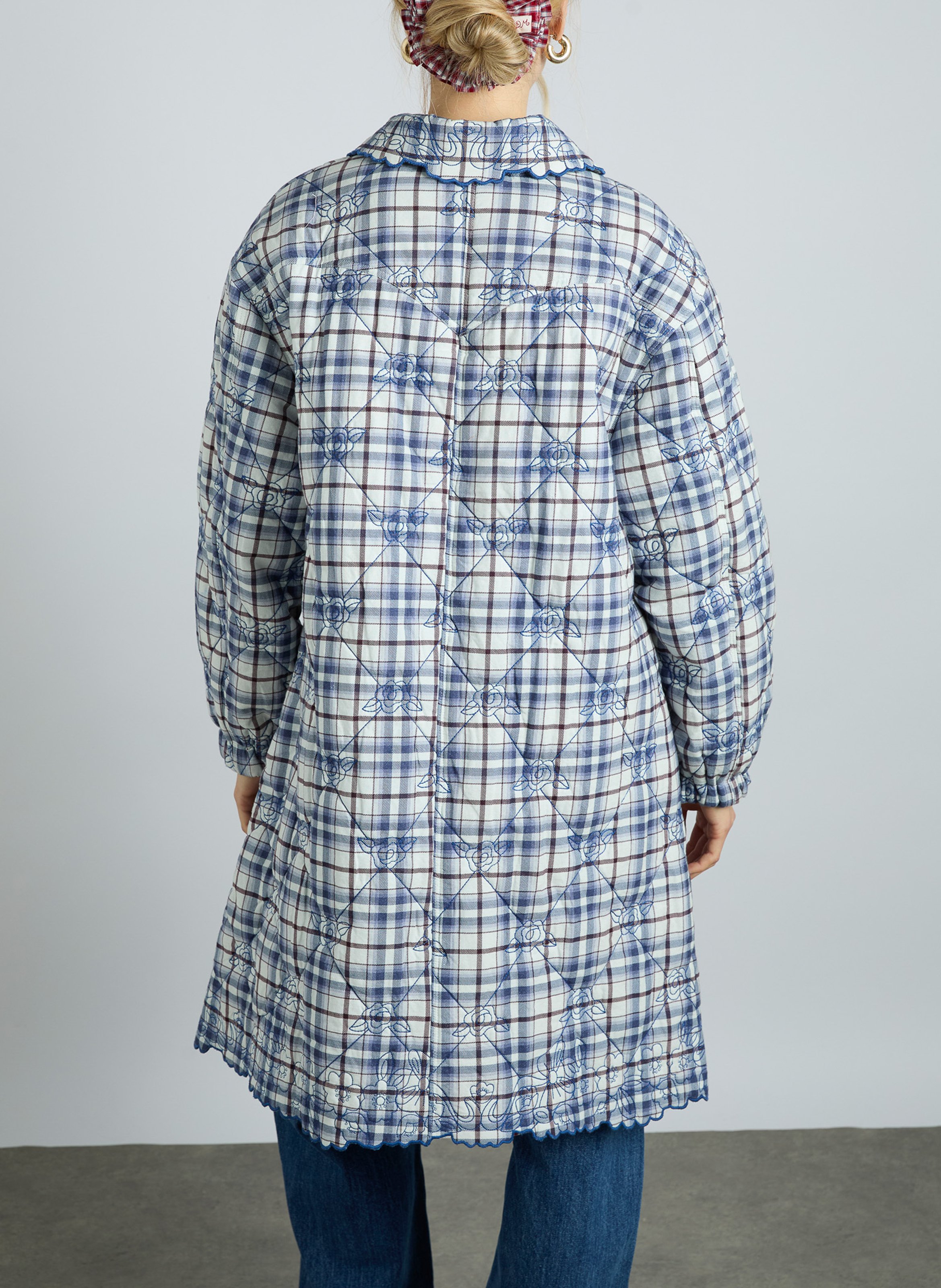 Manteau évasé à motifs  Bleu