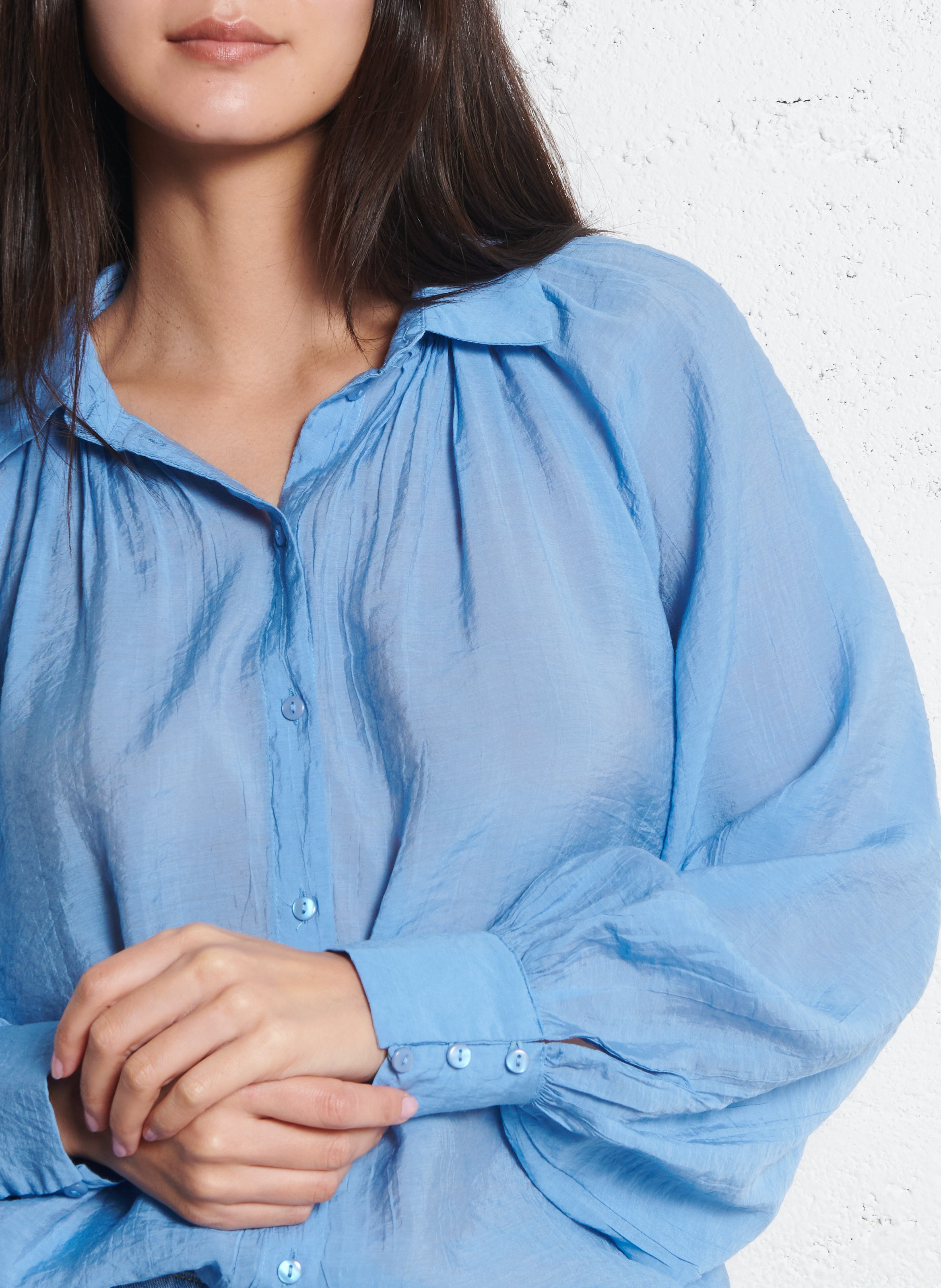 Pleated oversized shirt VILA Blue