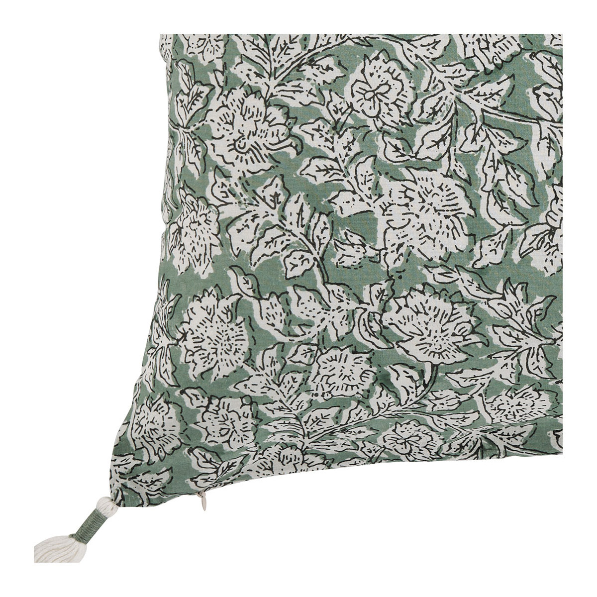 Cotton cushion cover BLANC D'IVOIRE Green