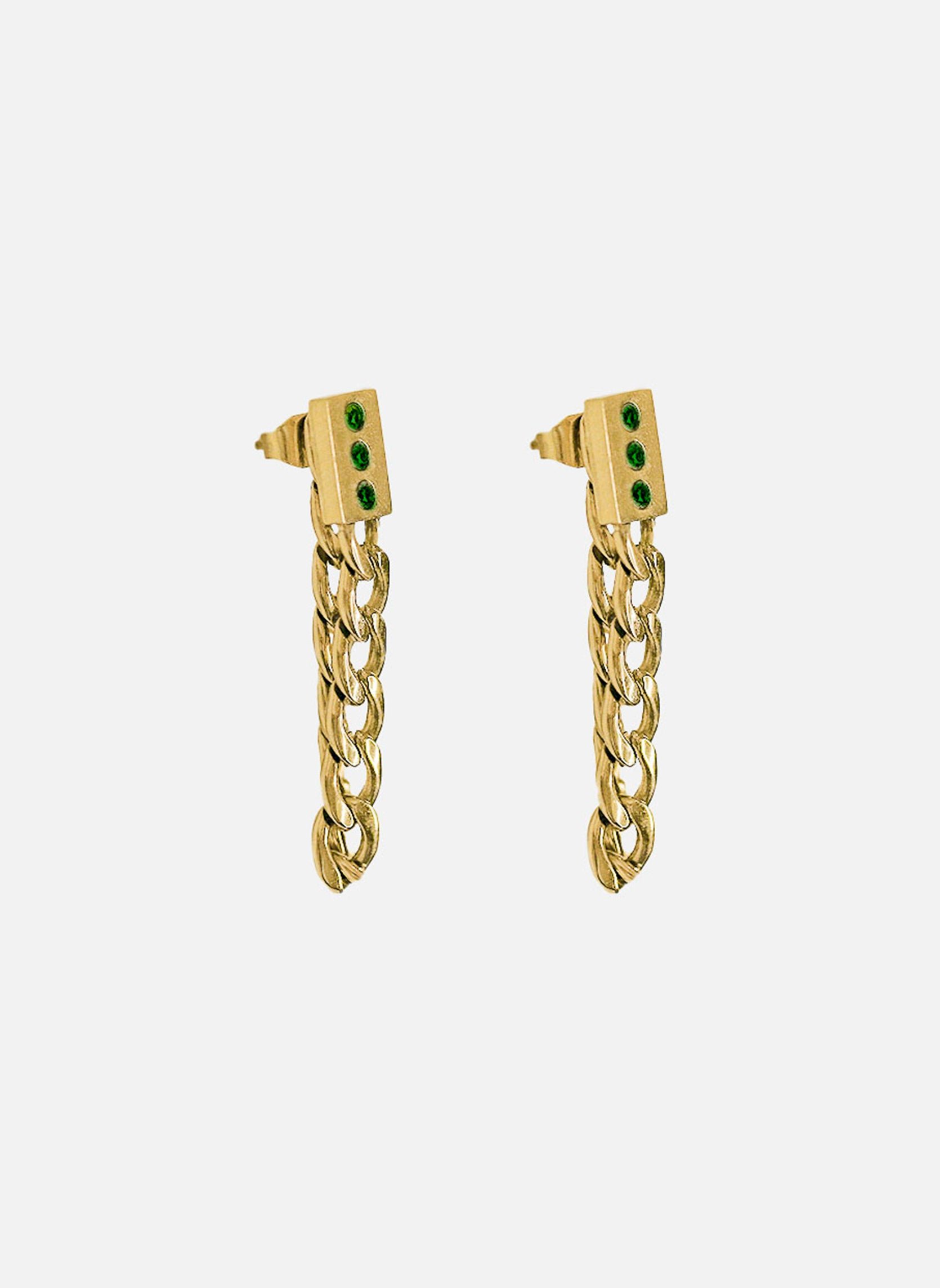 POSEIDON - Stainless steel earrings for pierced ears AEC Paris Green