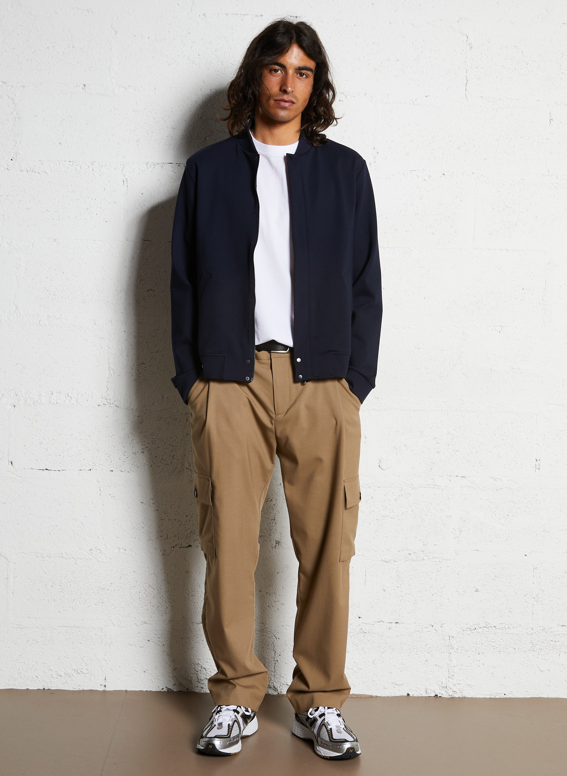 Gerader Reißverschluss-Blouson in Uni-Farbe IKKS Blau