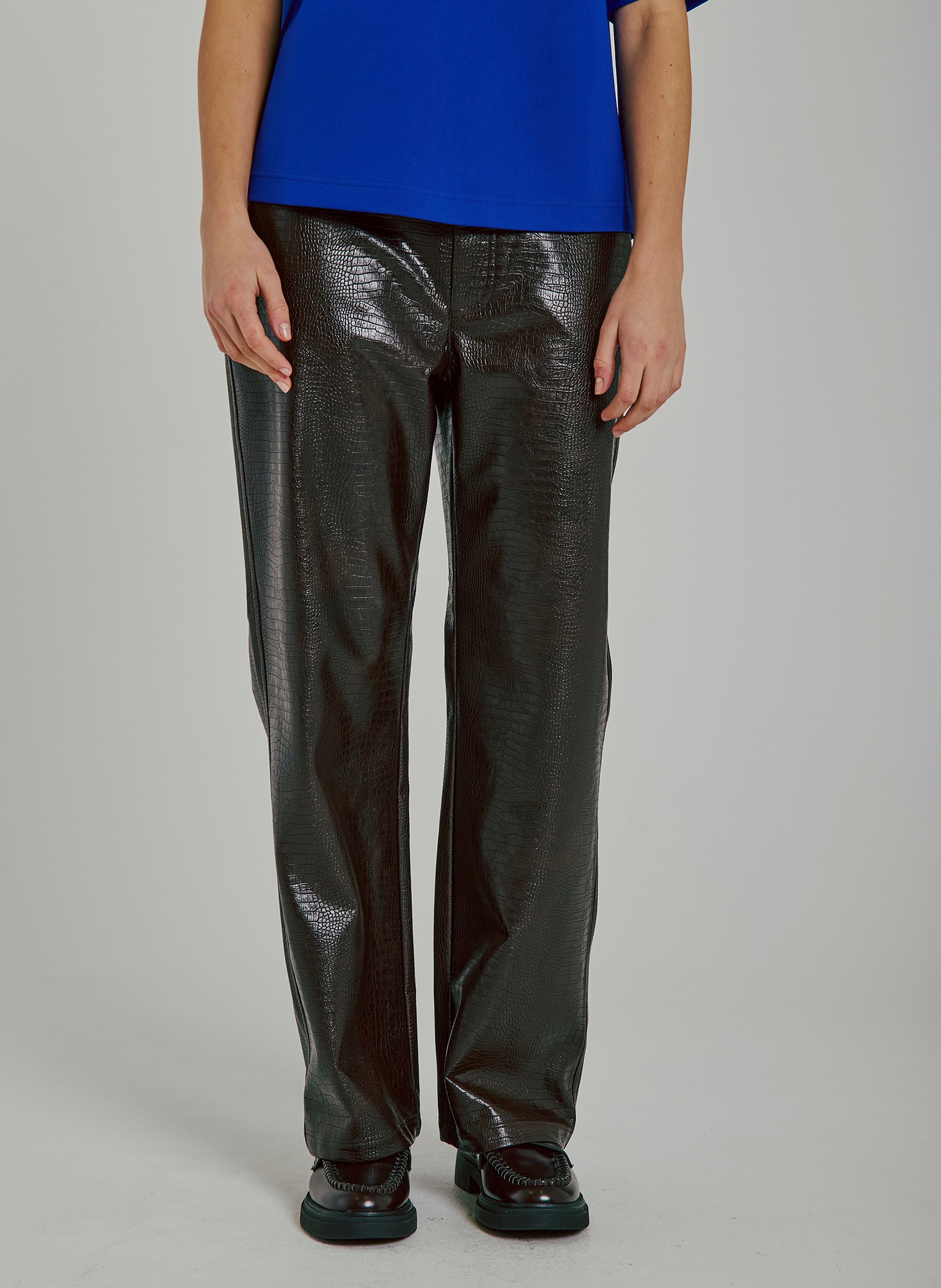 Straight pants in embossed python NORR Red