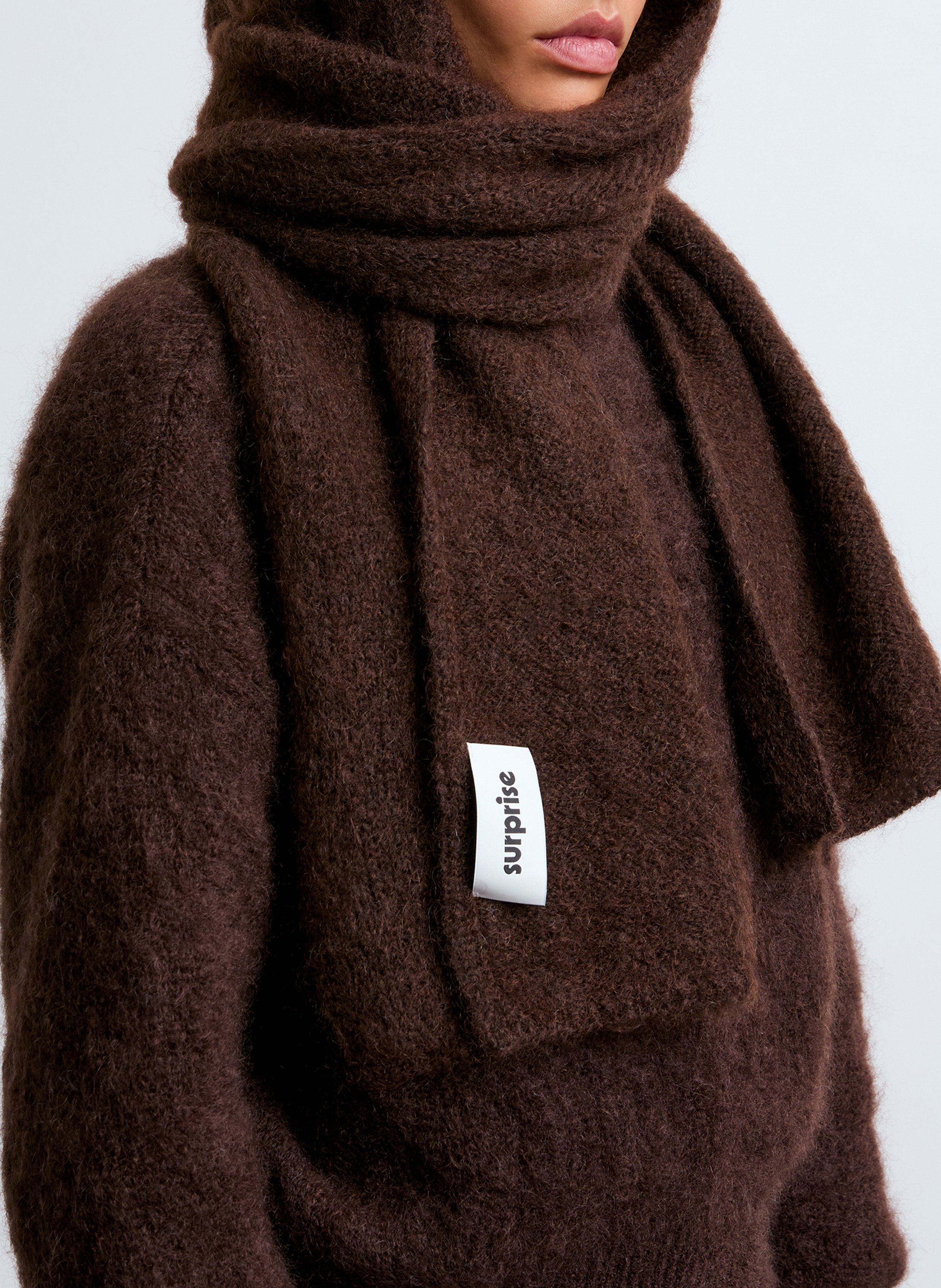 Echarpe en mohair SURPRISE Marron