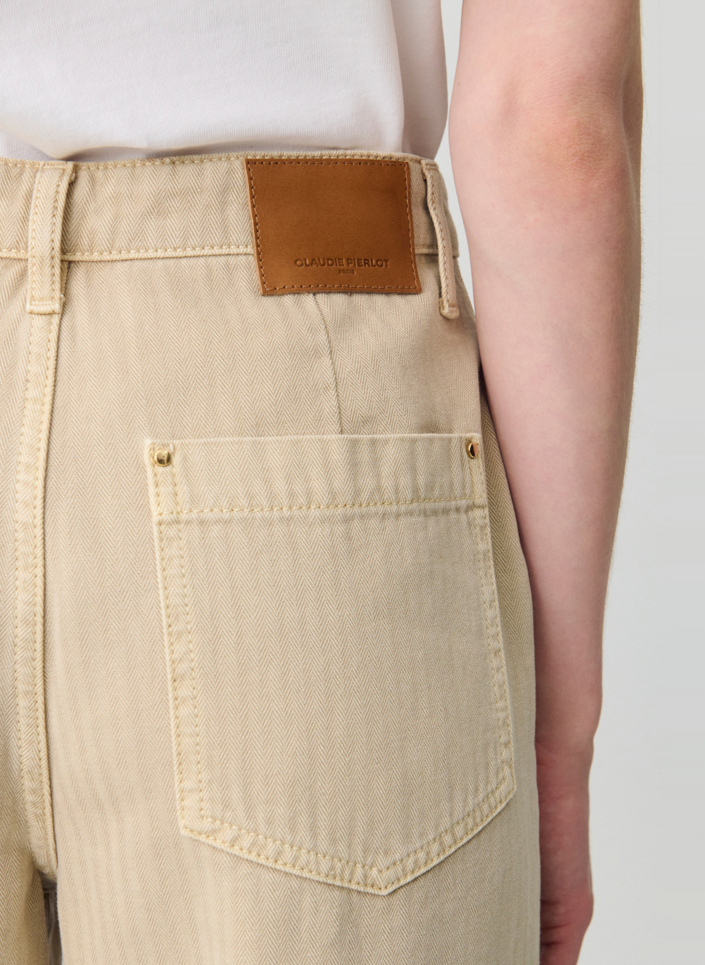 Katoenen jeans met rechte pijp CLAUDIE PIERLOT Beige