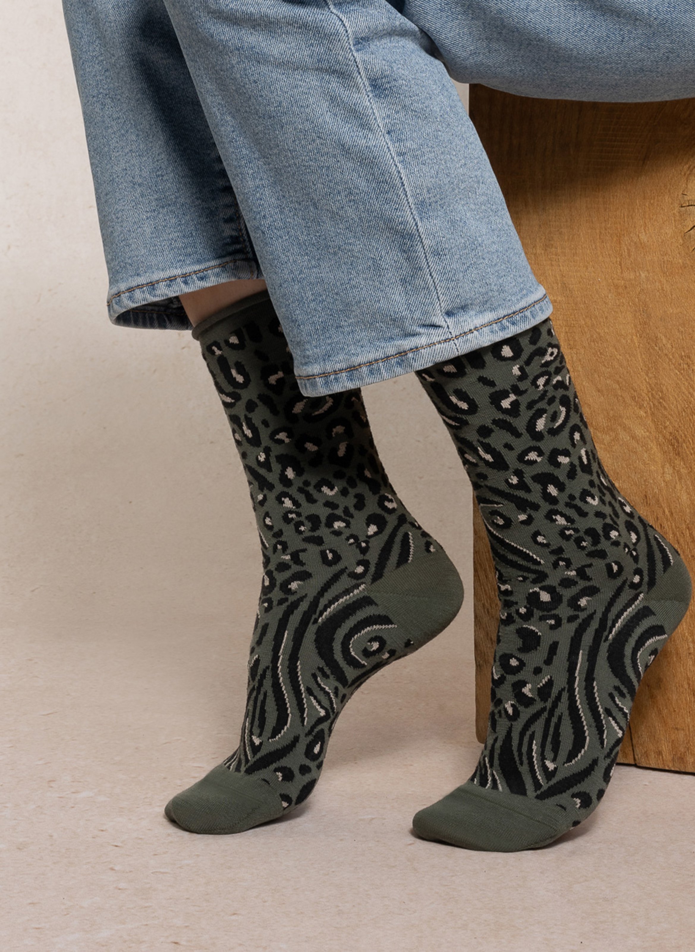 Wool-blend socks BLEUFORET Khaki