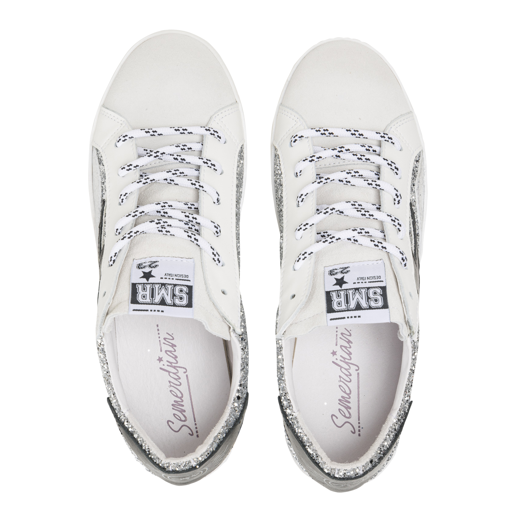 Baskets basses en cuir mélangé SEMERDJIAN - SMR Blanc