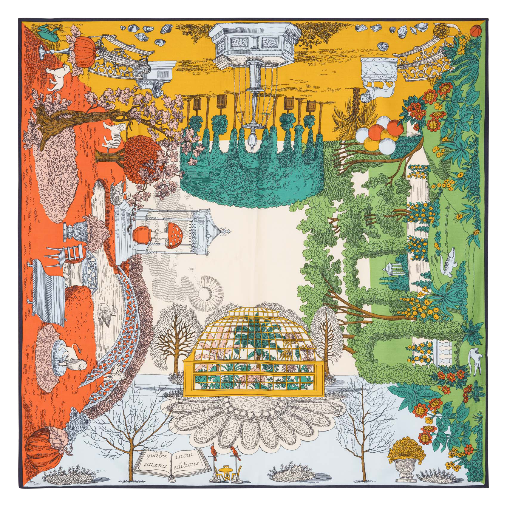 Printed silk blend scarf INOUI EDITIONS Beige