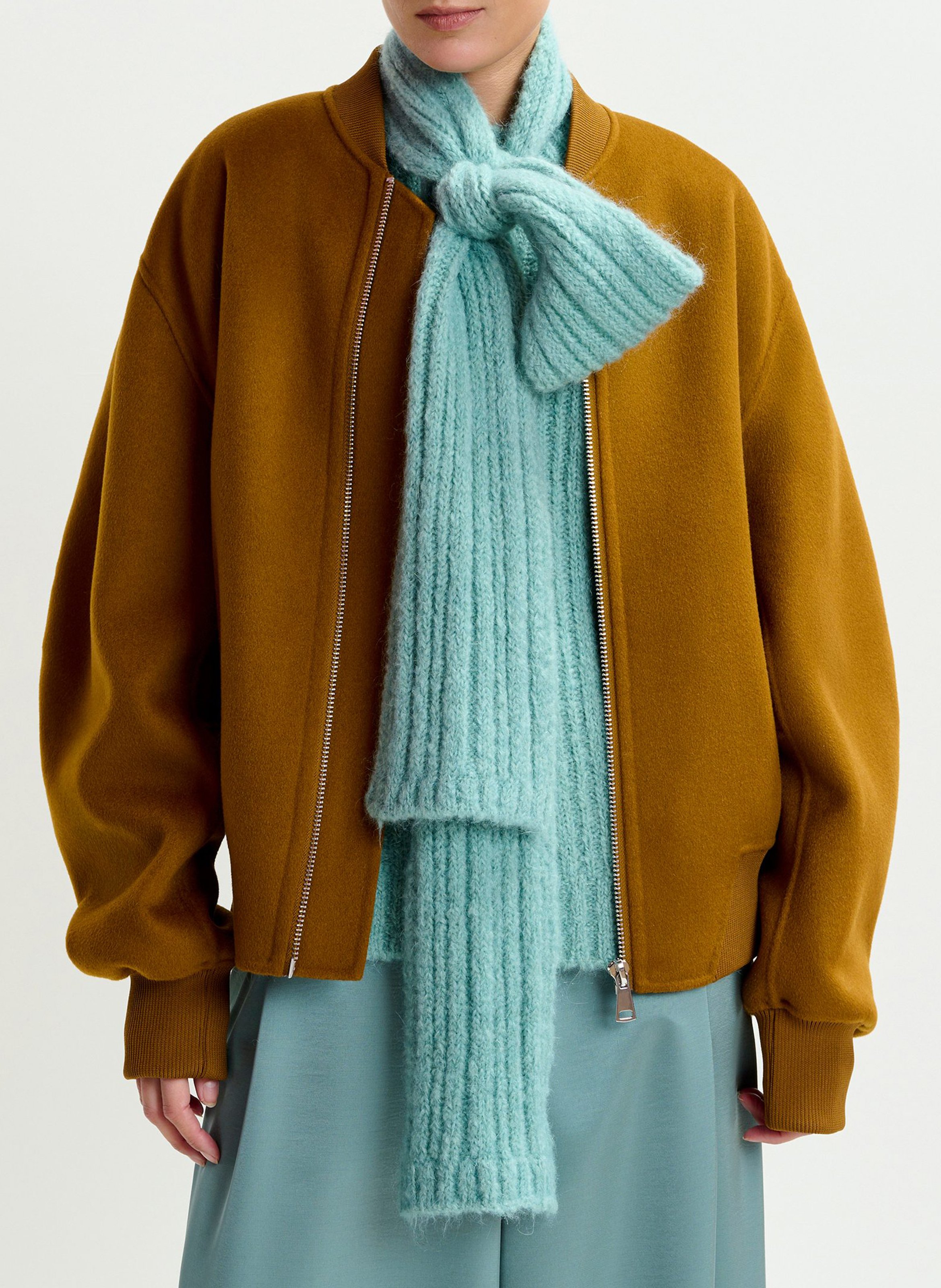 Blouson col teddy en laine ESSENTIEL ANTWERP Marron