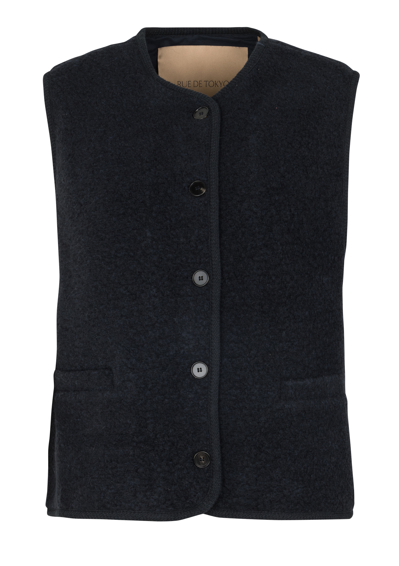 Vest met ronde hals - wolblend RUE DE TOKYO Blauw