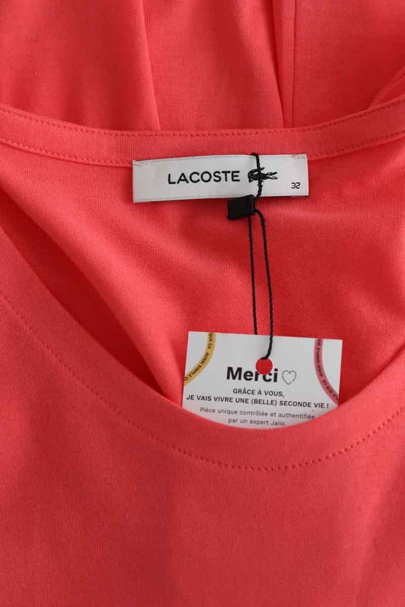 Cotton T-shirt LACOSTE - SECONDE MAIN Pink