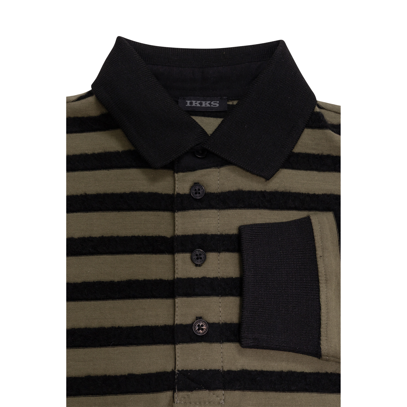 Oversized gestreepte polo van gemengd katoen IKKS JUNIOR Kaki