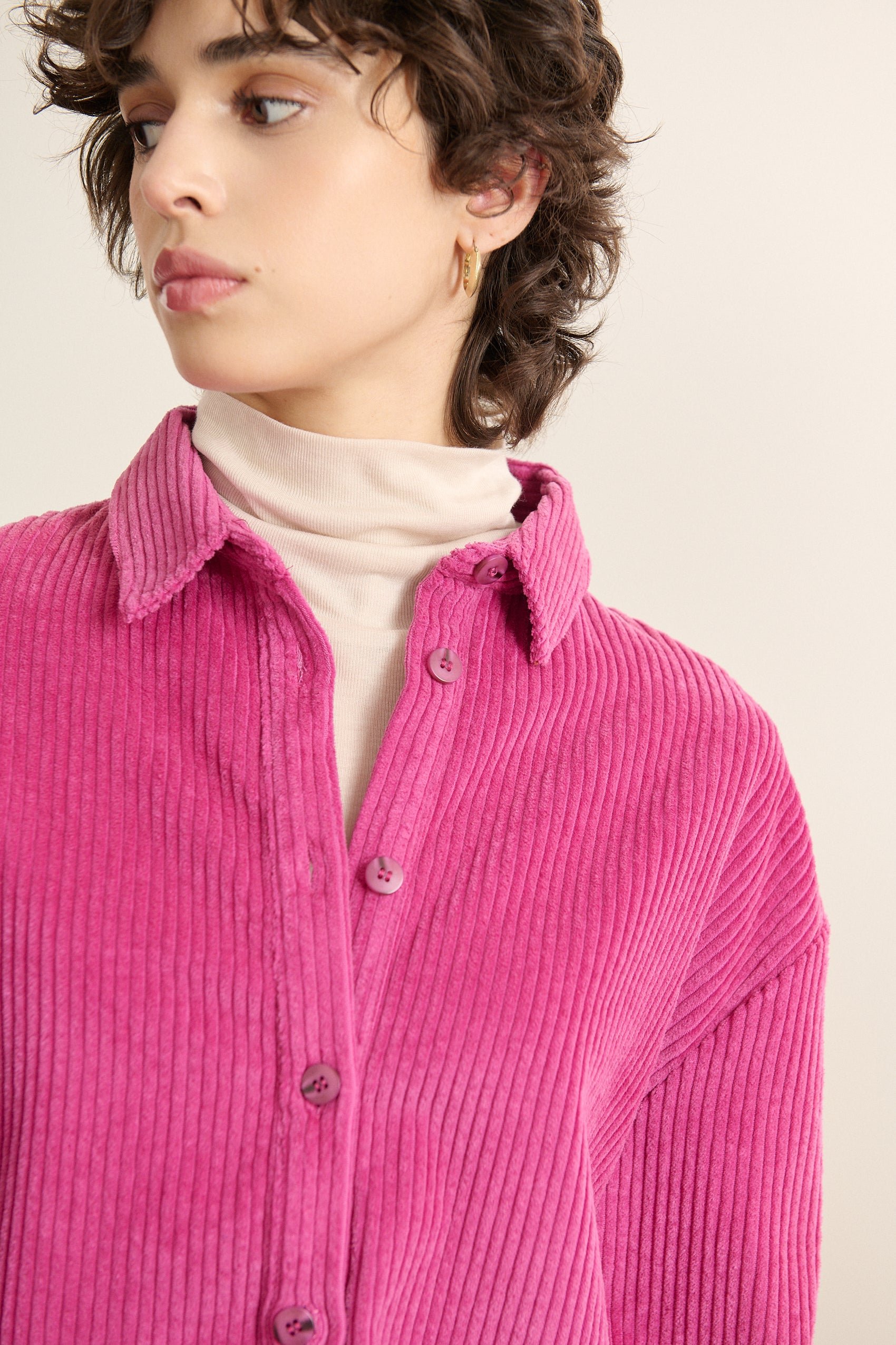 Long-sleeved velvet shirt GARANCE PARIS Pink