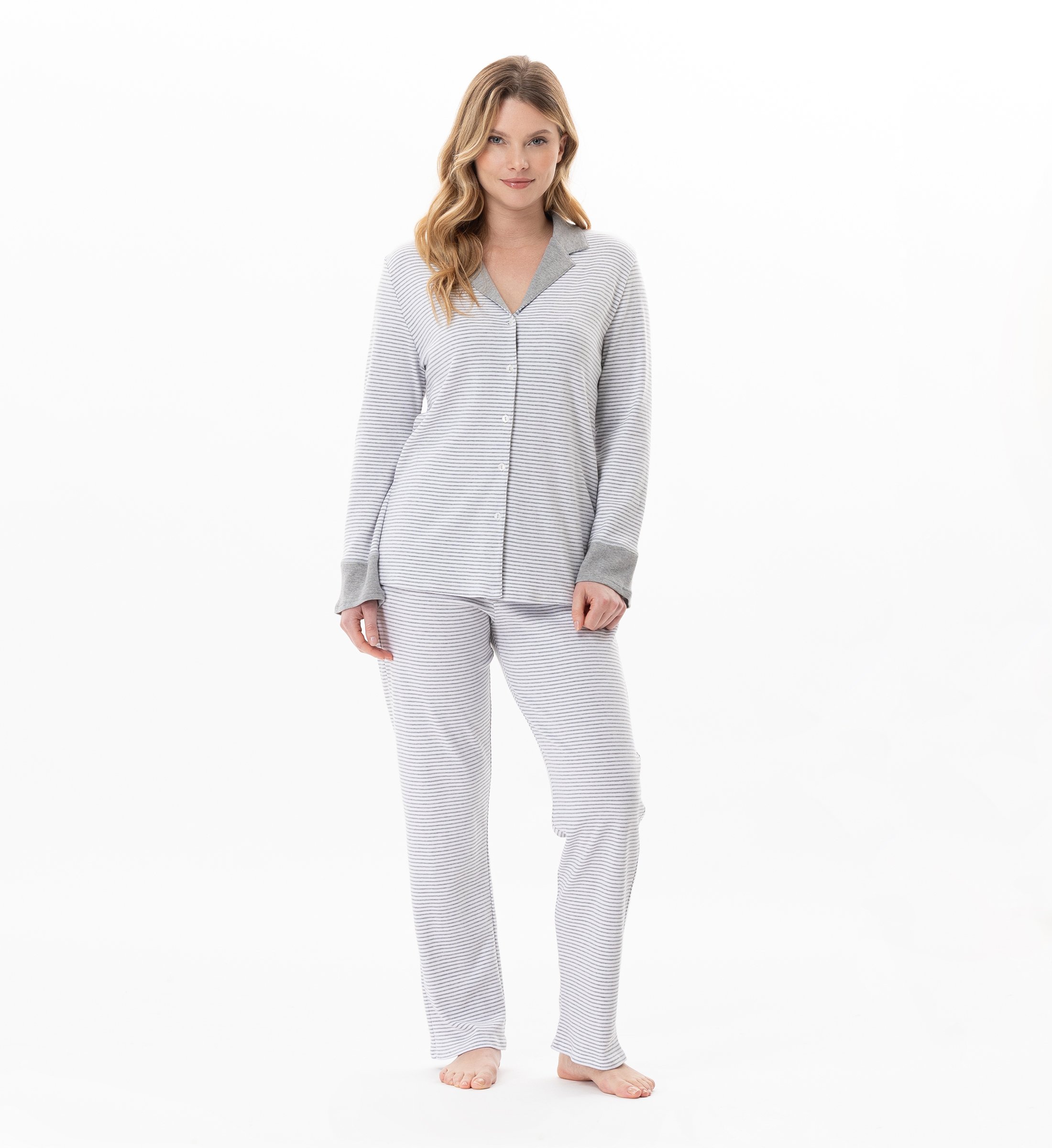 Buttoned cotton pajamas LE CHAT Grey