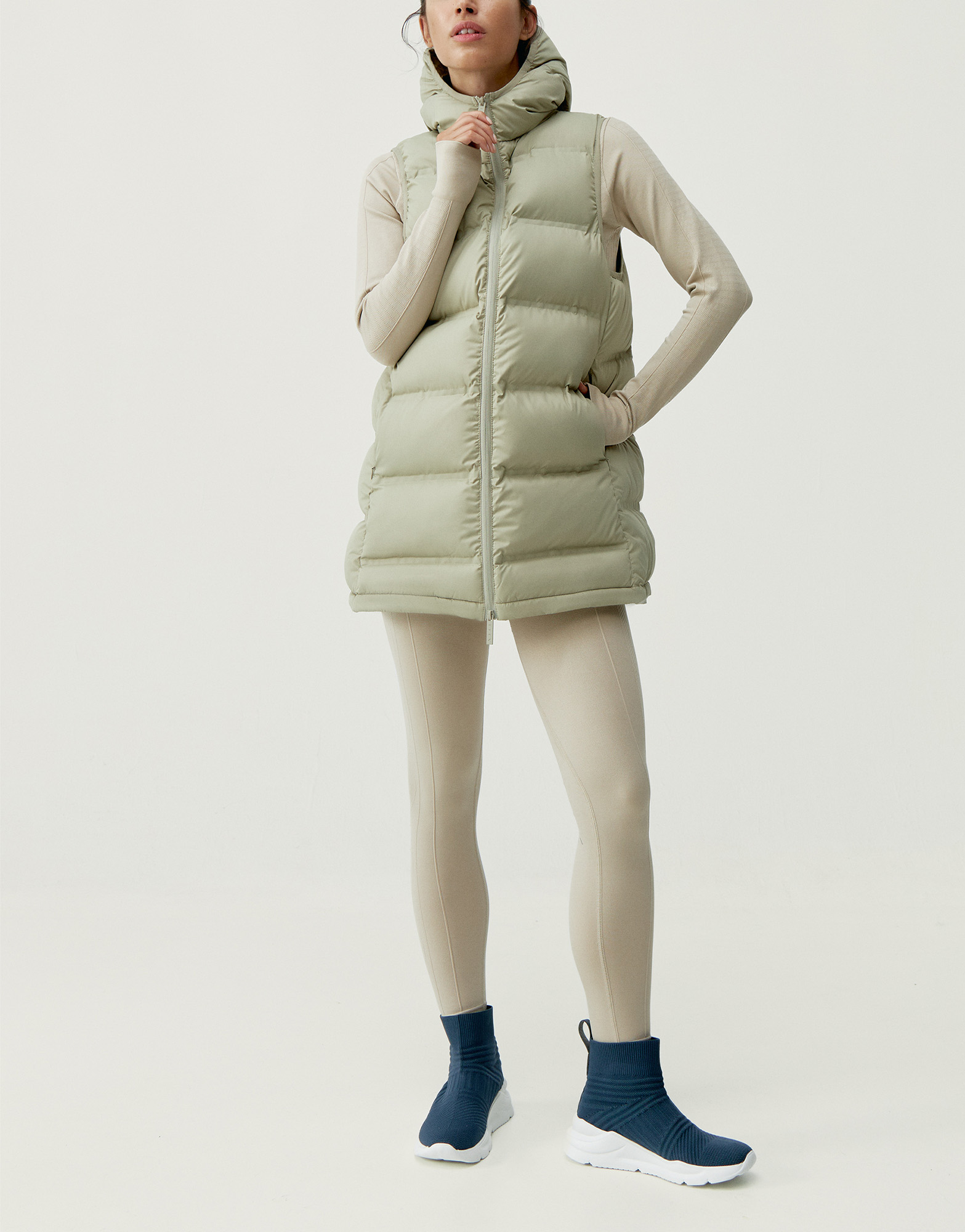 Zip-up performance athleisure sports jacket BORN LIVING YOGA Green