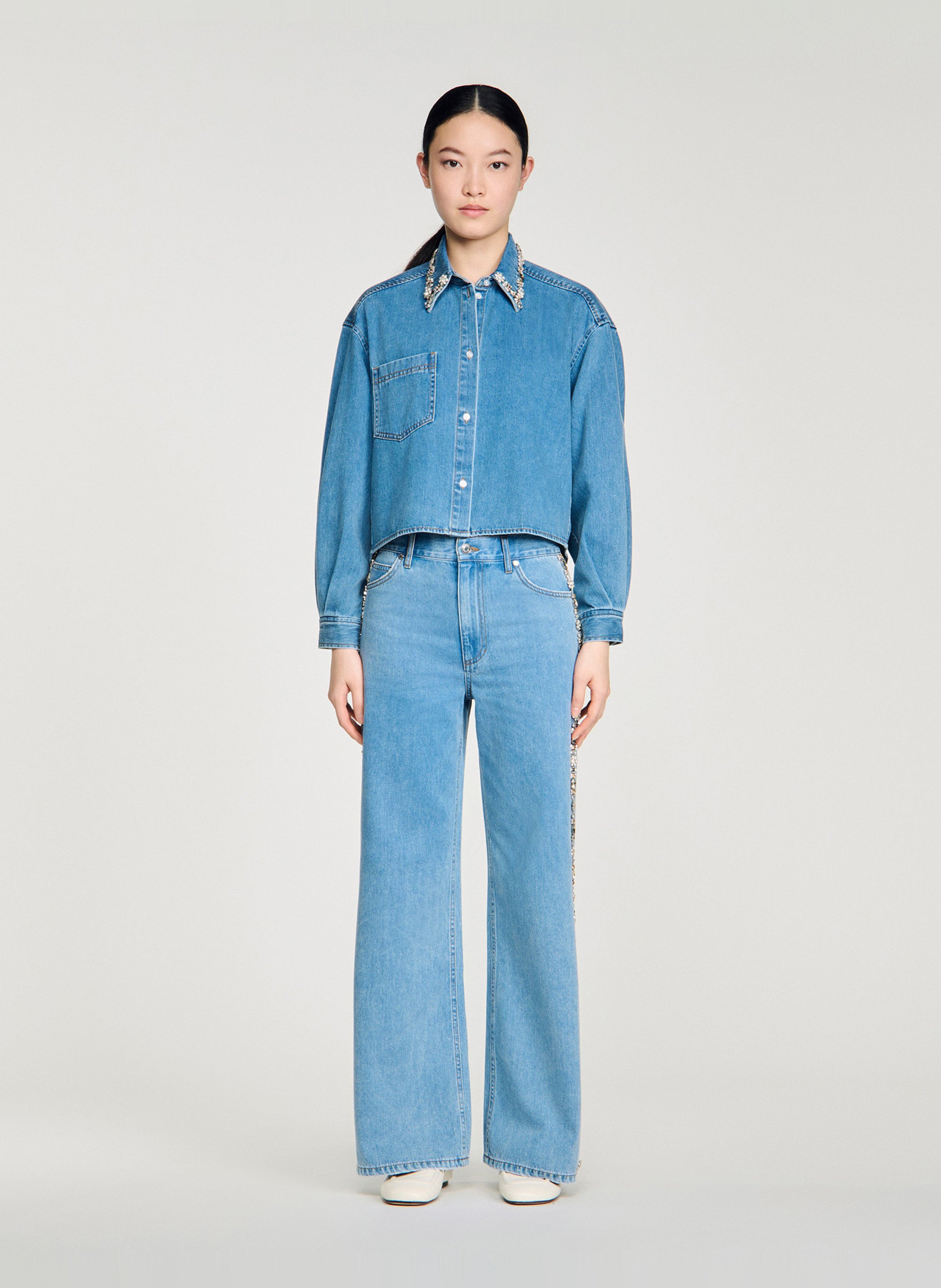Denim shirt SANDRO Blue